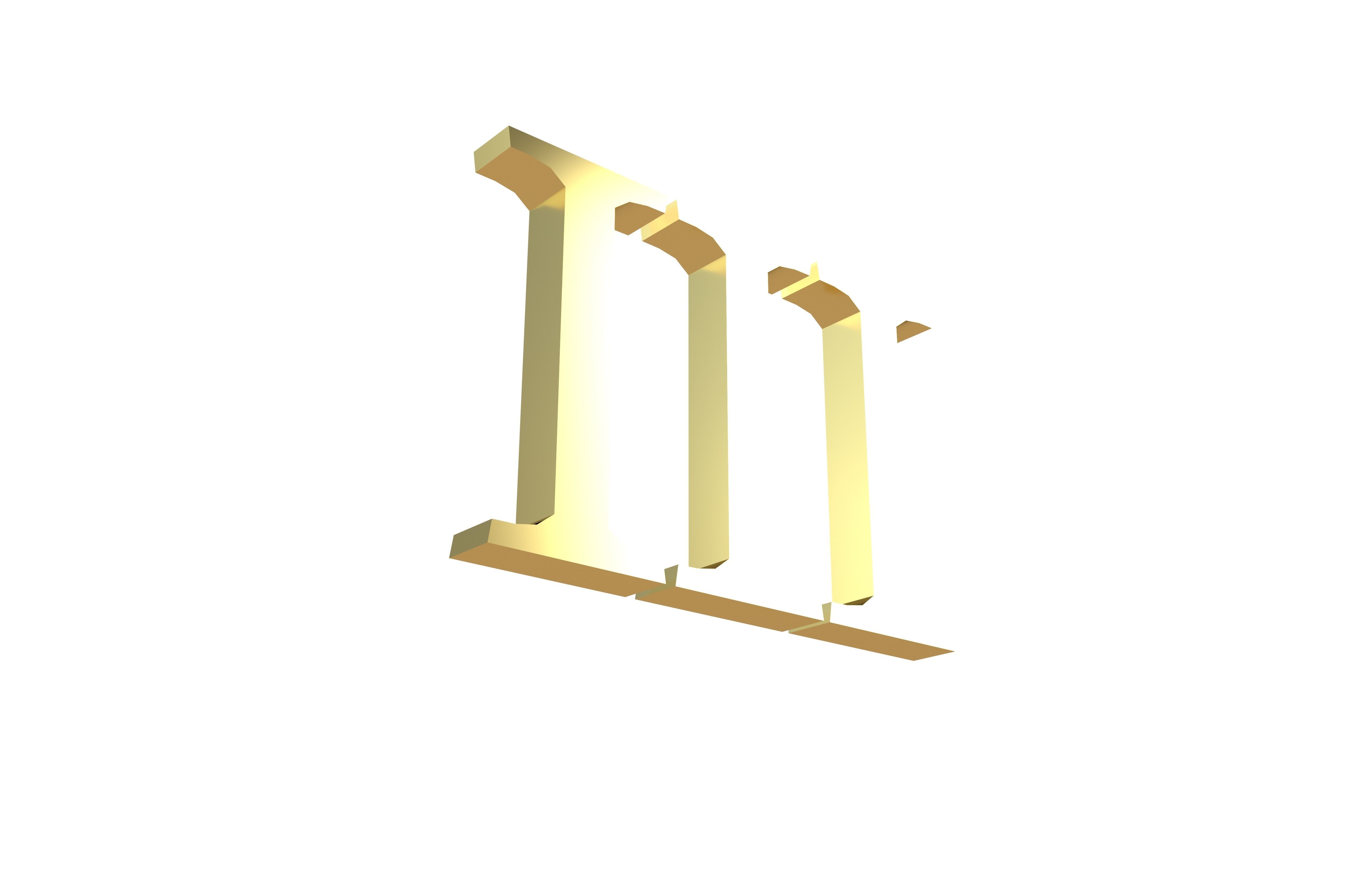 Roman Numerals 3 v1 002 Low-poly 3D model_3