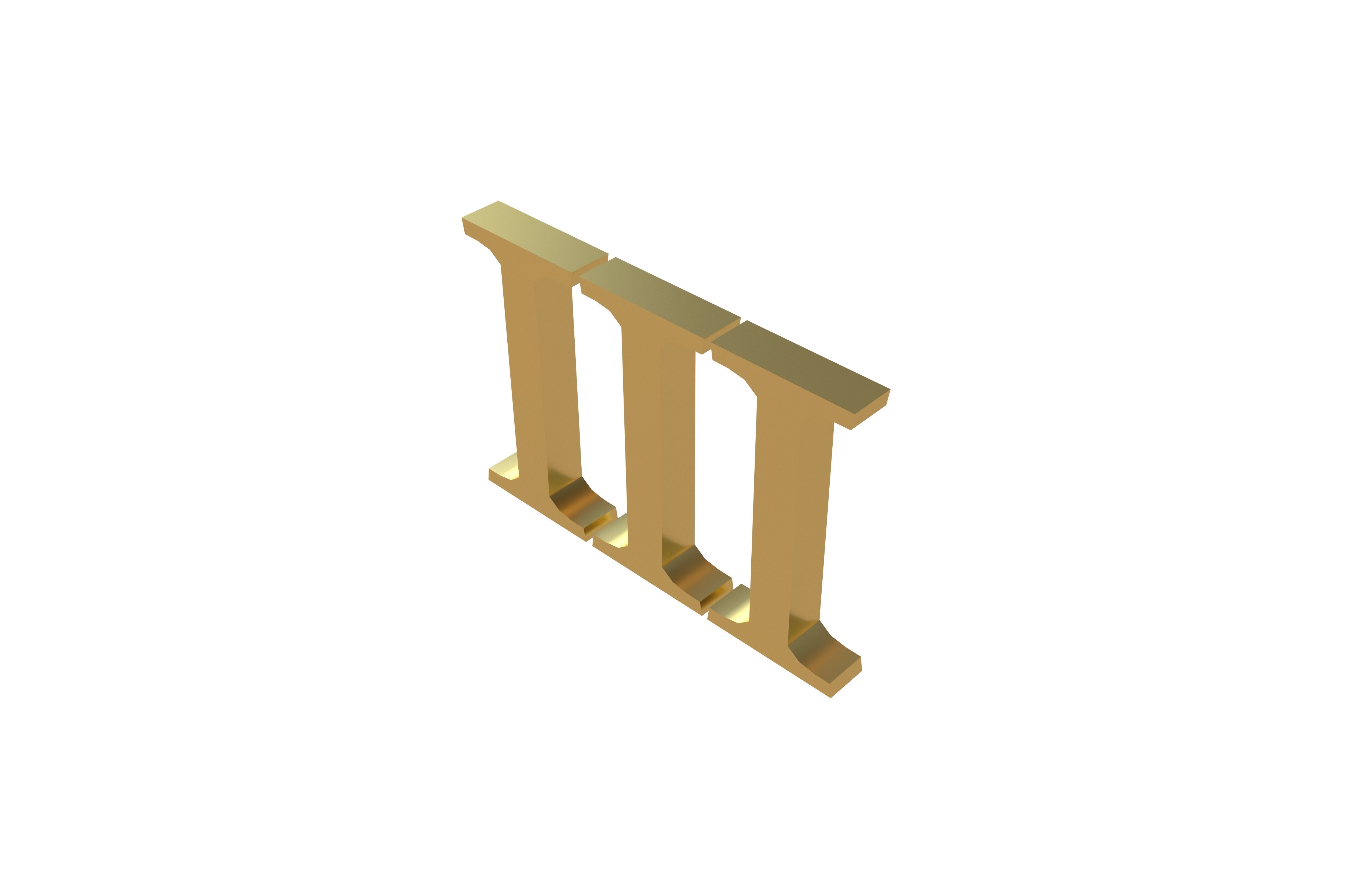 Roman Numerals 3 v1 002 Low-poly 3D model_2