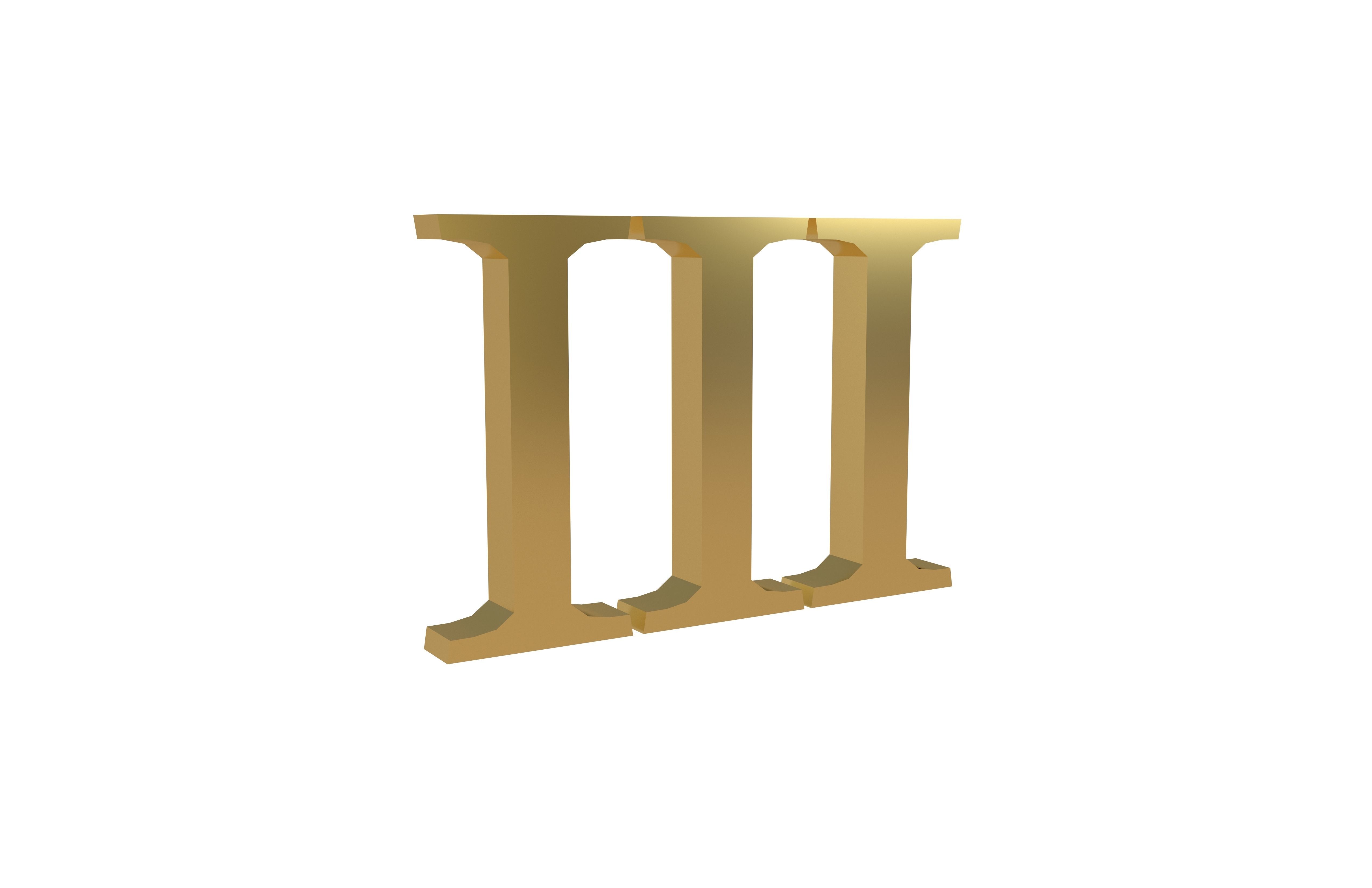 Roman Numerals 3 v1 002 Low-poly 3D model_4