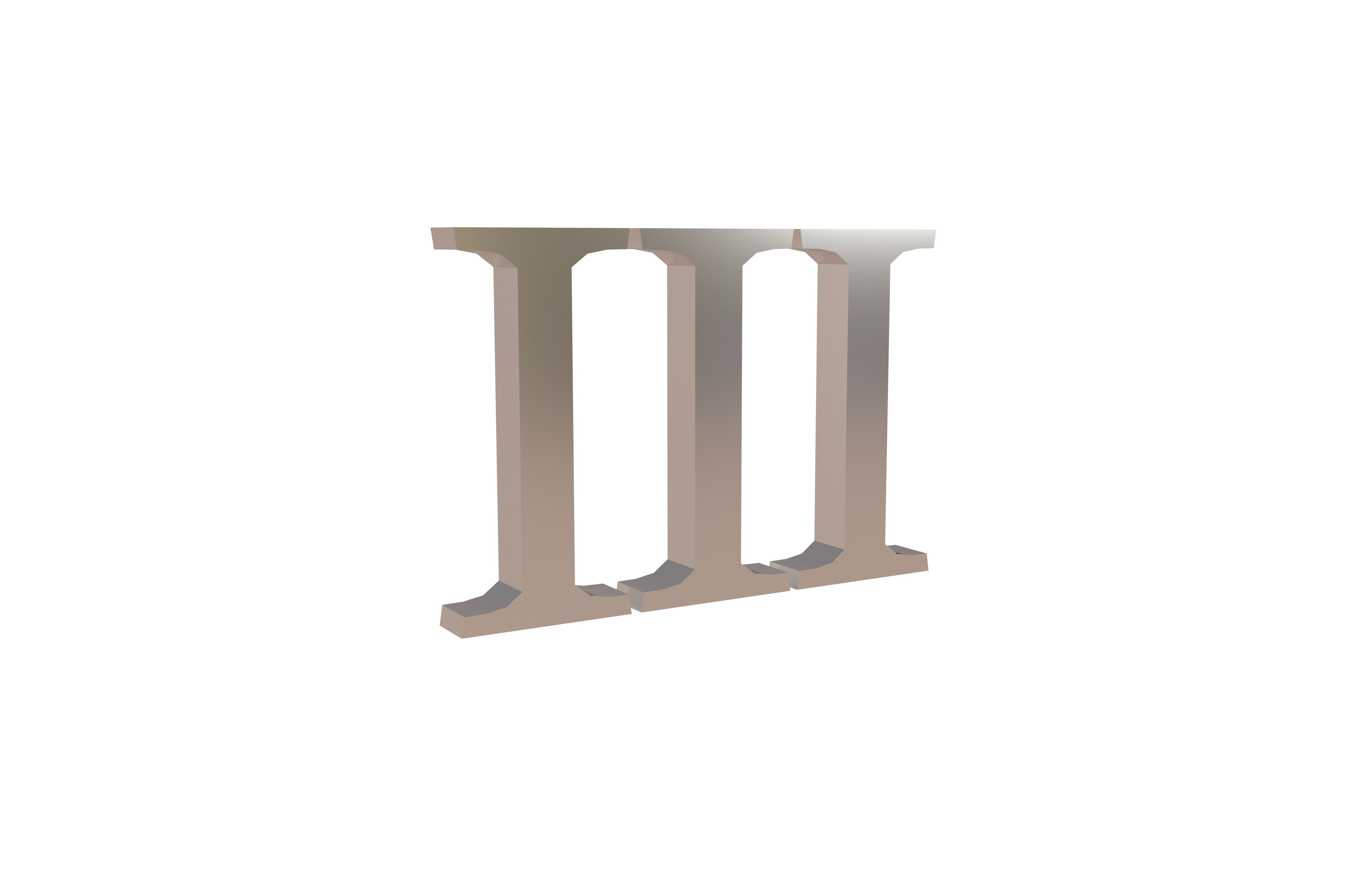 Roman Numerals 3 v1 003 Low-poly 3D model_2