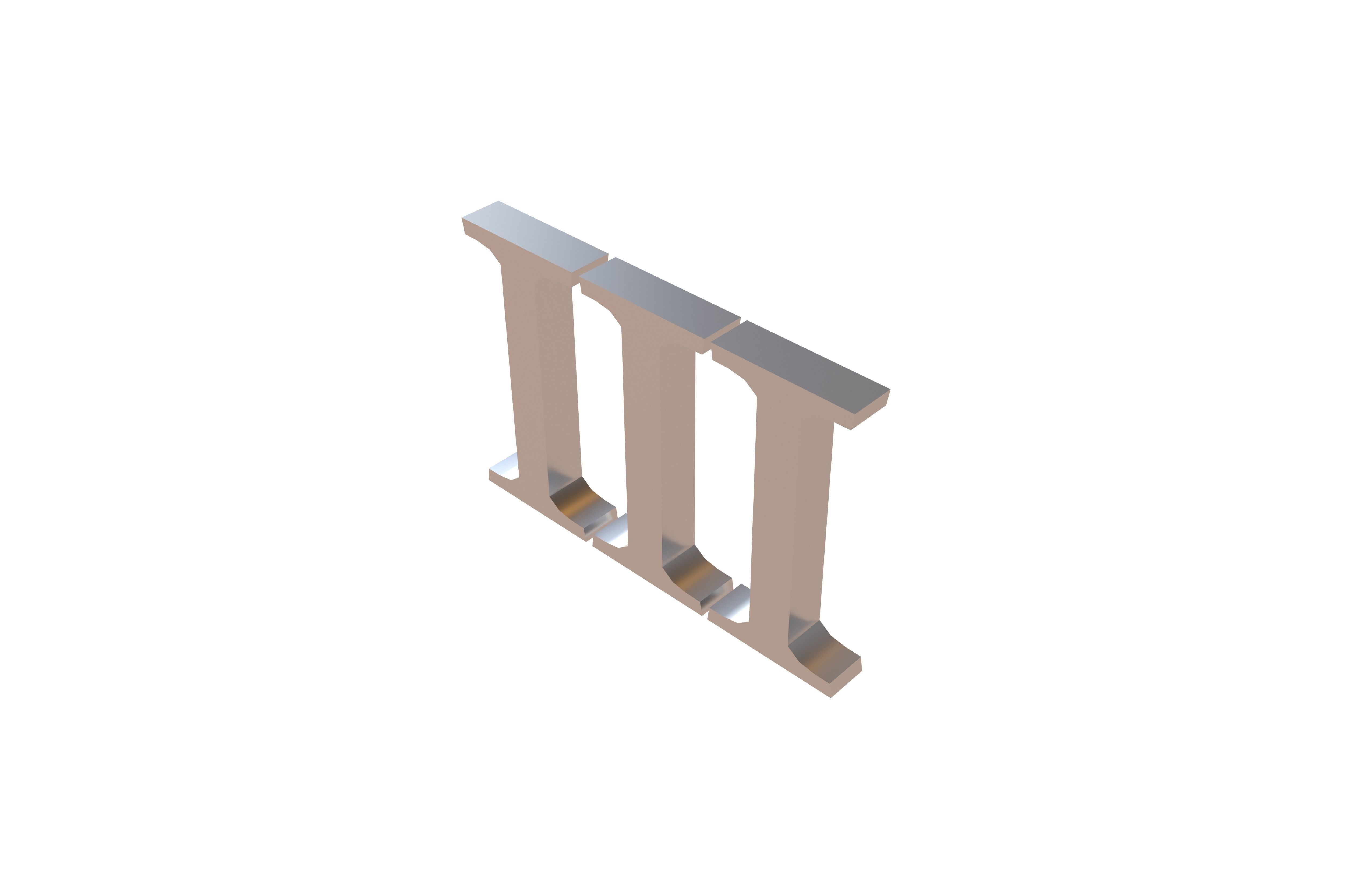 Roman Numerals 3 v1 003 Low-poly 3D model_3