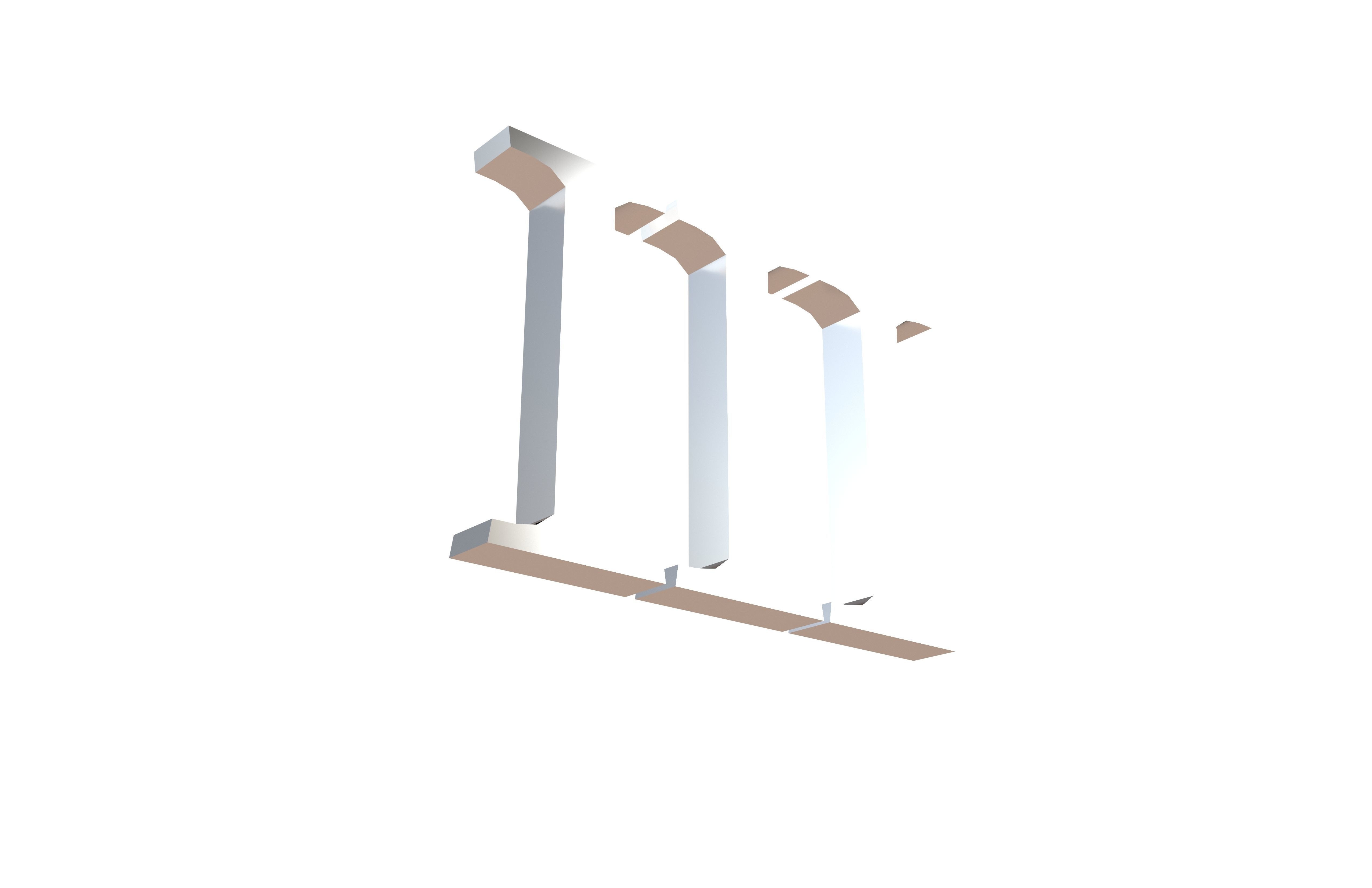 Roman Numerals 3 v1 003 Low-poly 3D model_4