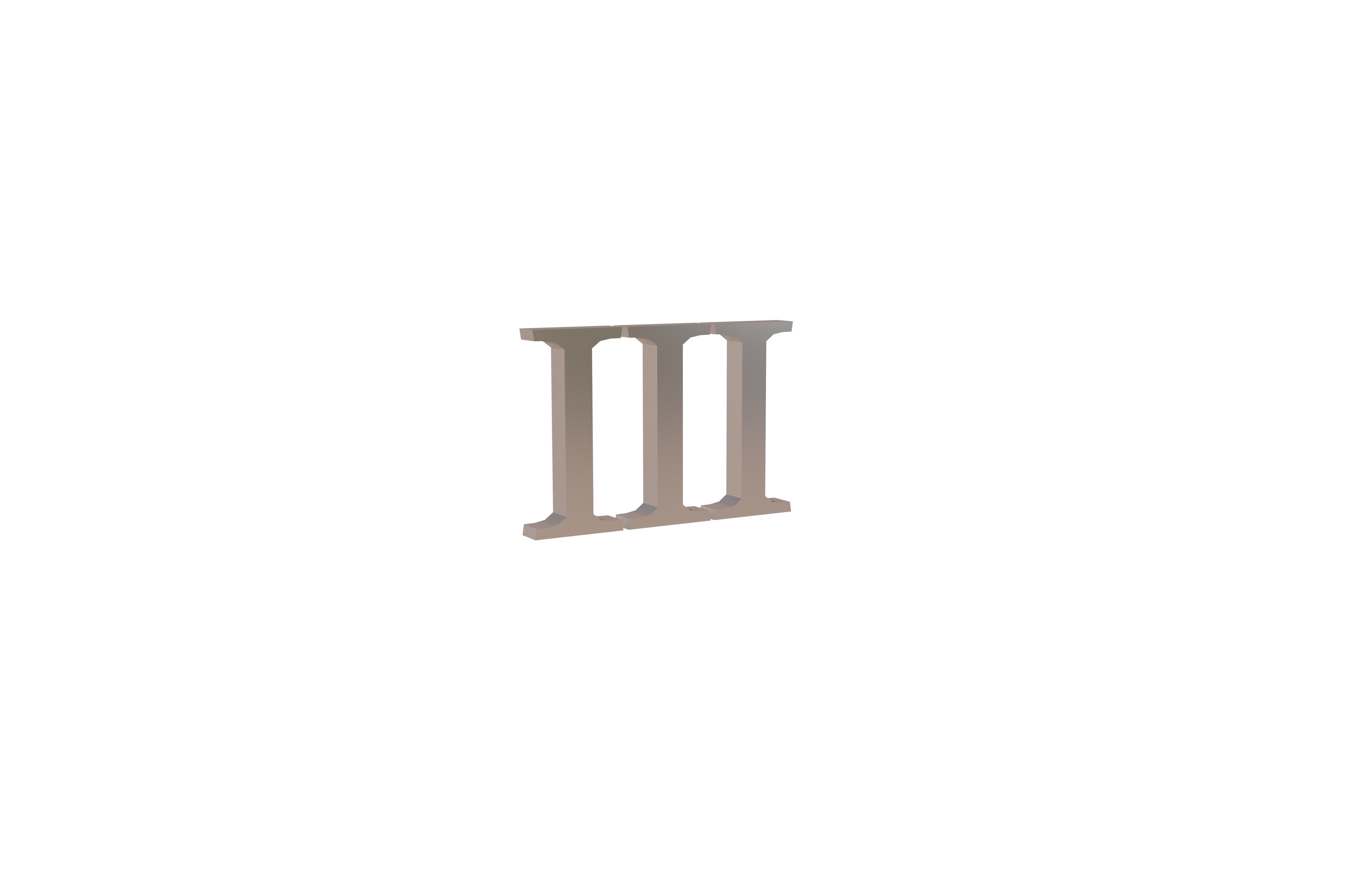 Roman Numerals 3 v1 003 Low-poly 3D model_1
