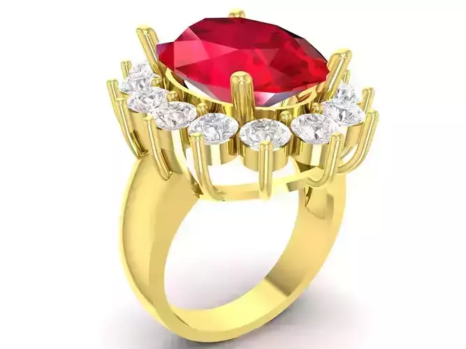 halo oval diamond women ring 3501