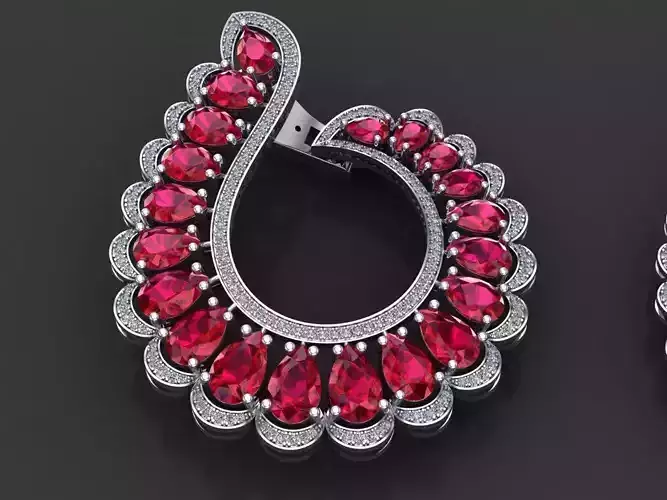 Precious  ruby sapphire earrings