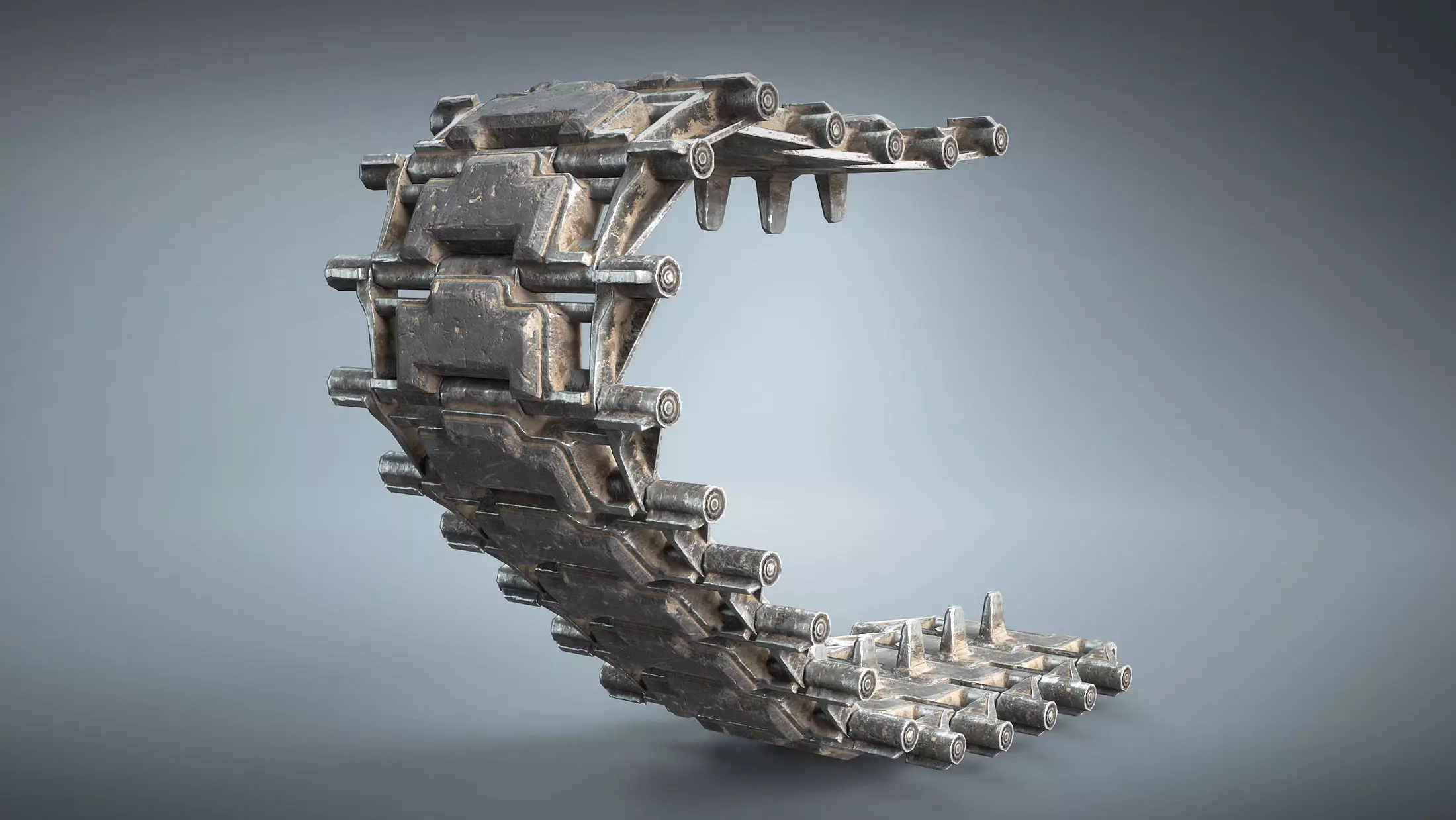 M2 Bradley and M270 MLRS Tracks Low-poly 3D model_0