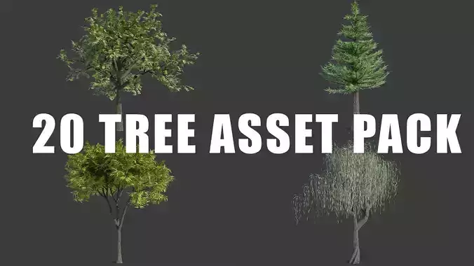 Tree Collection - 20 Tree Asset Pack 3D model
