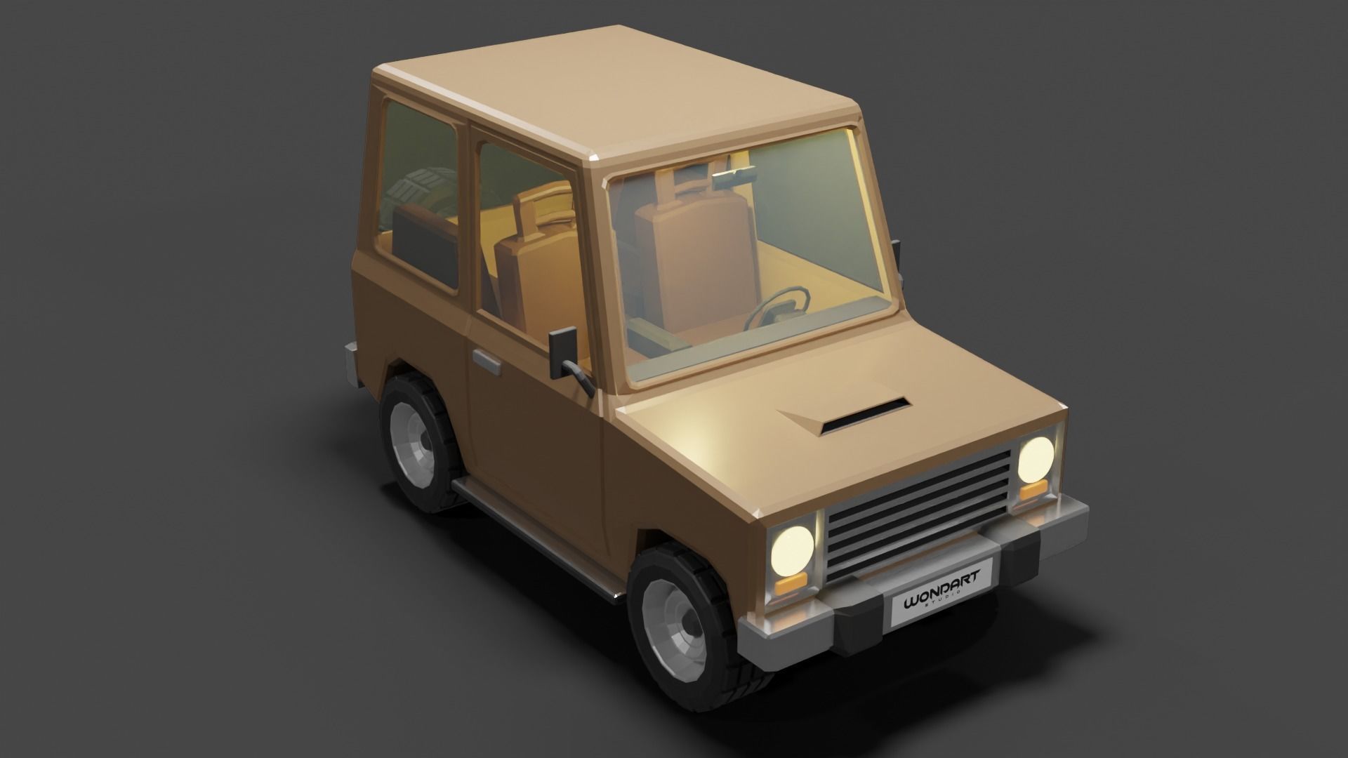 Concept Cartoon Type SUV Low-poly 3D model_1