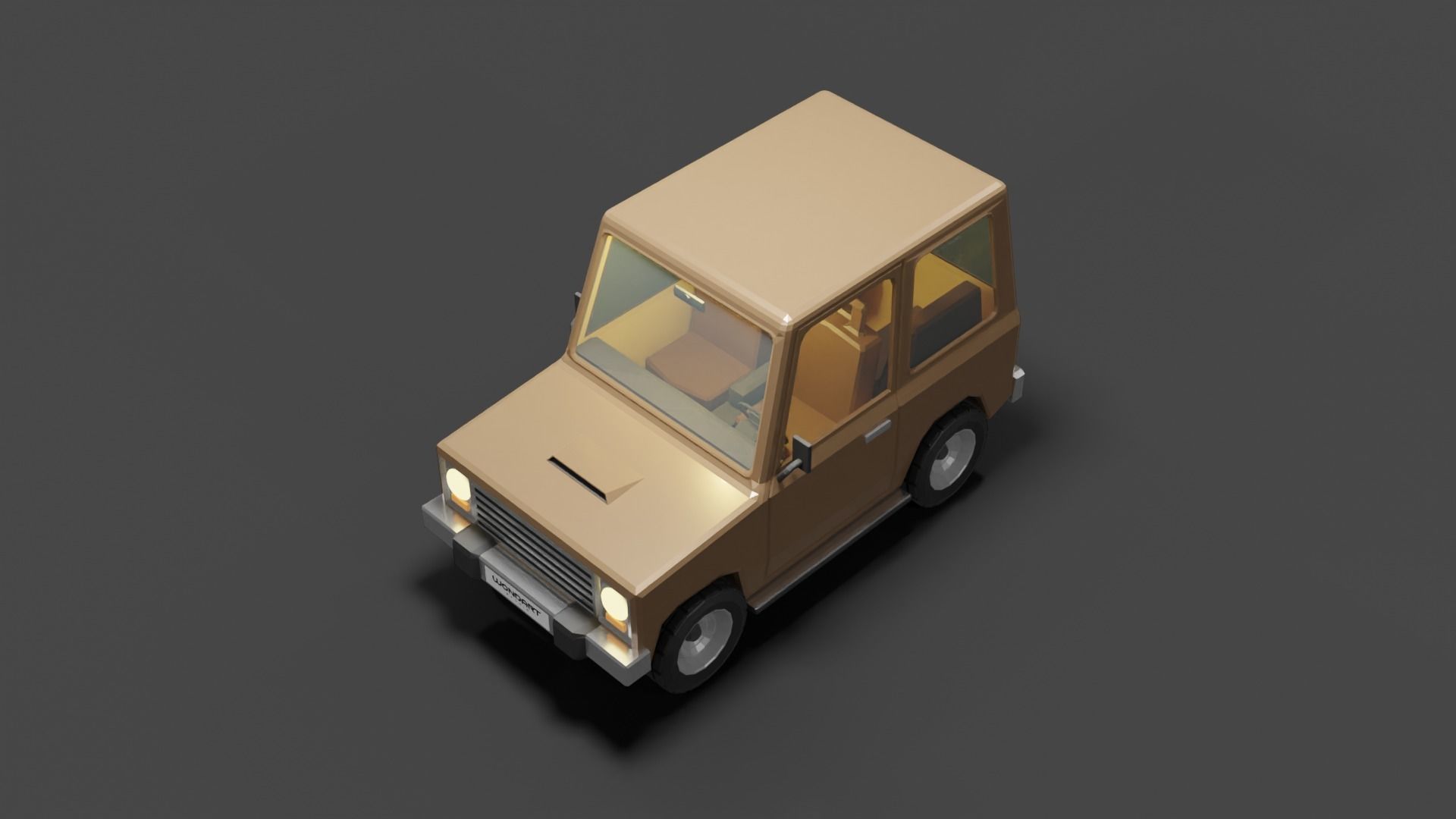 Concept Cartoon Type SUV Low-poly 3D model_2
