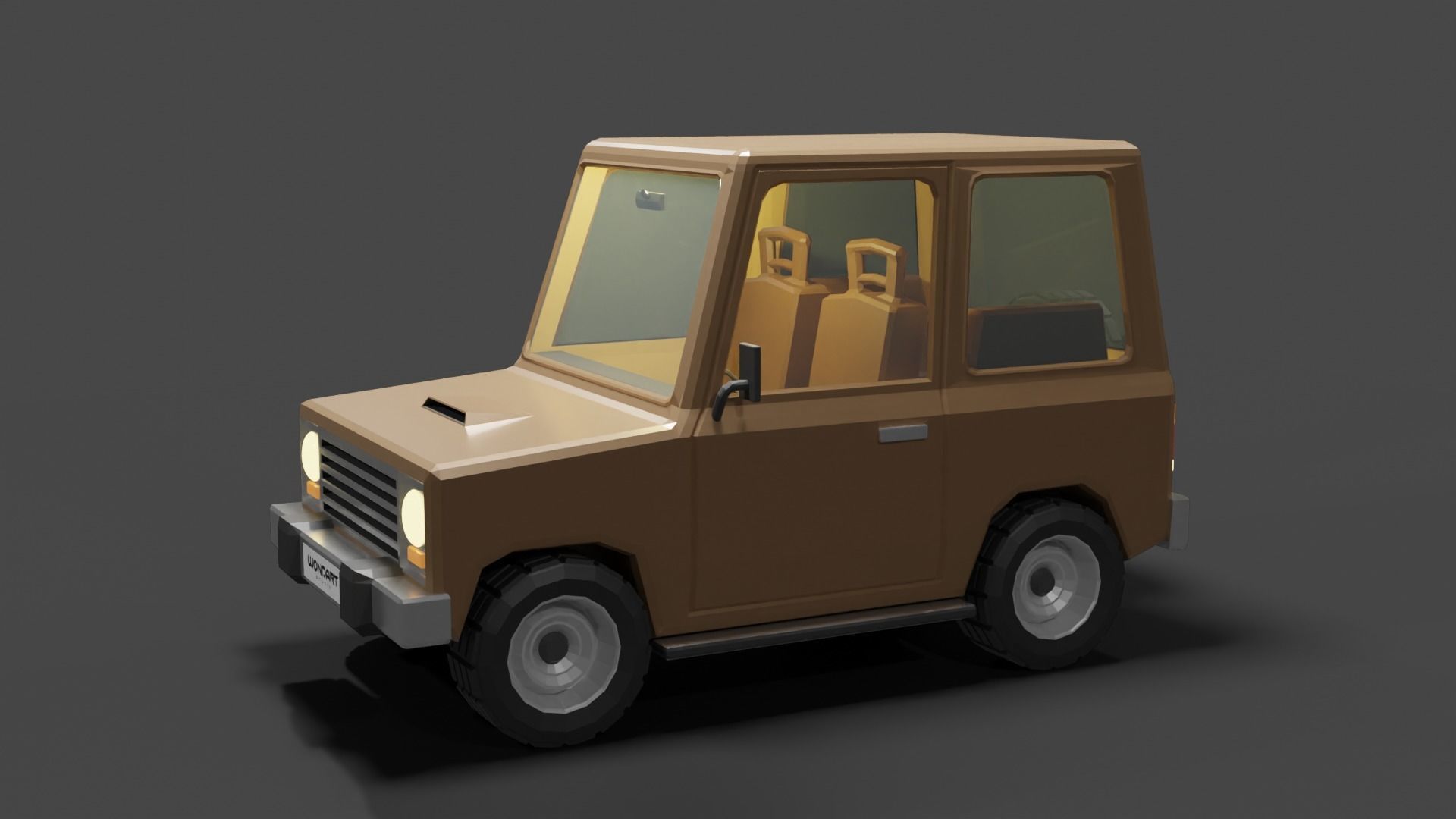 Concept Cartoon Type SUV Low-poly 3D model_8
