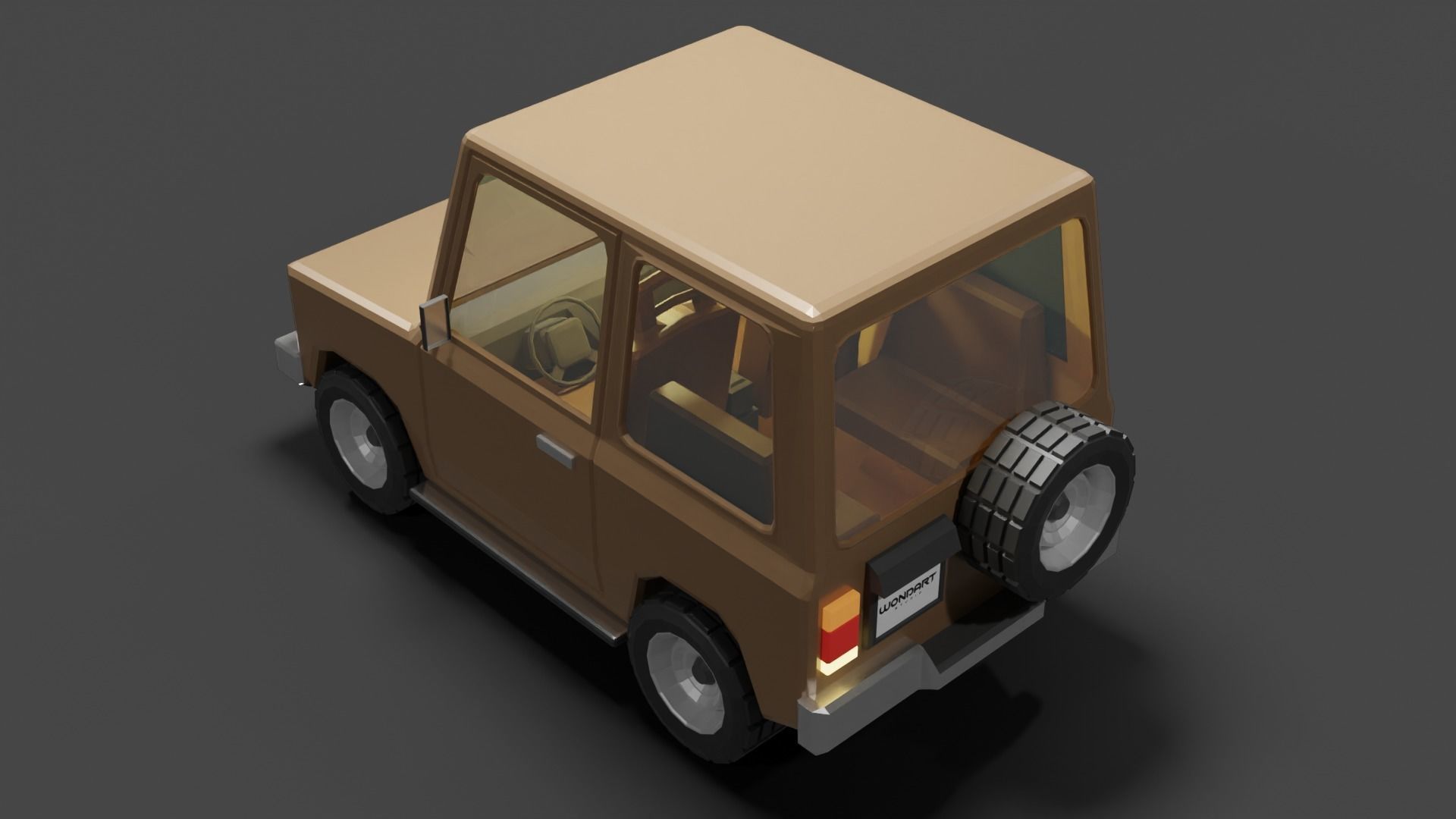 Concept Cartoon Type SUV Low-poly 3D model_3