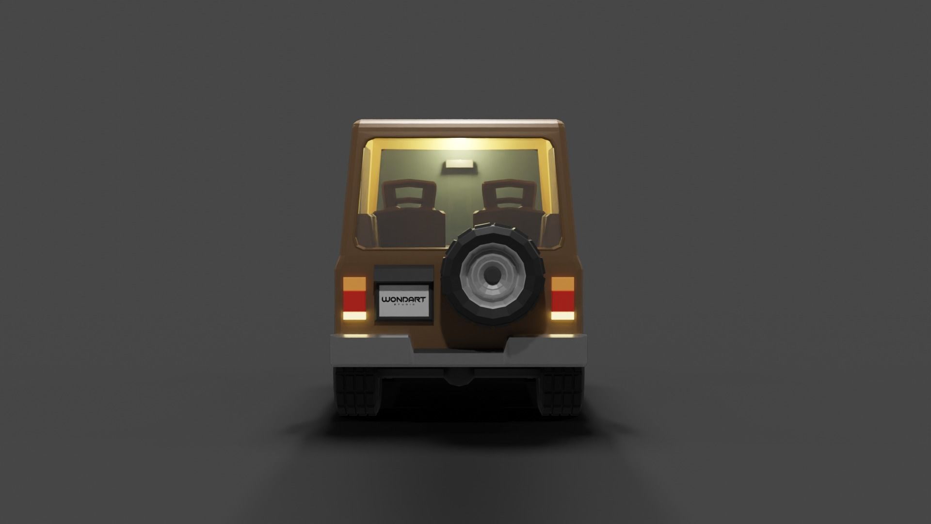 Concept Cartoon Type SUV Low-poly 3D model_23