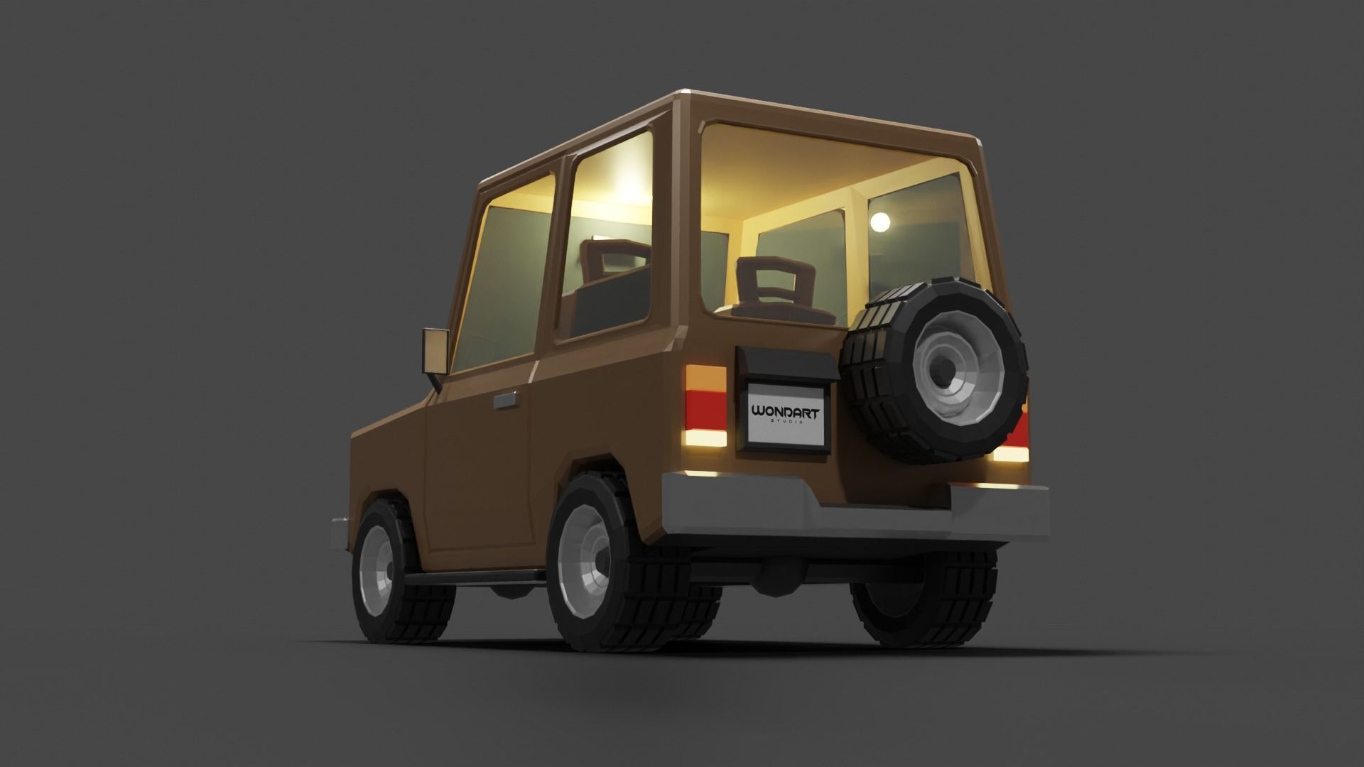 Concept Cartoon Type SUV Low-poly 3D model_10