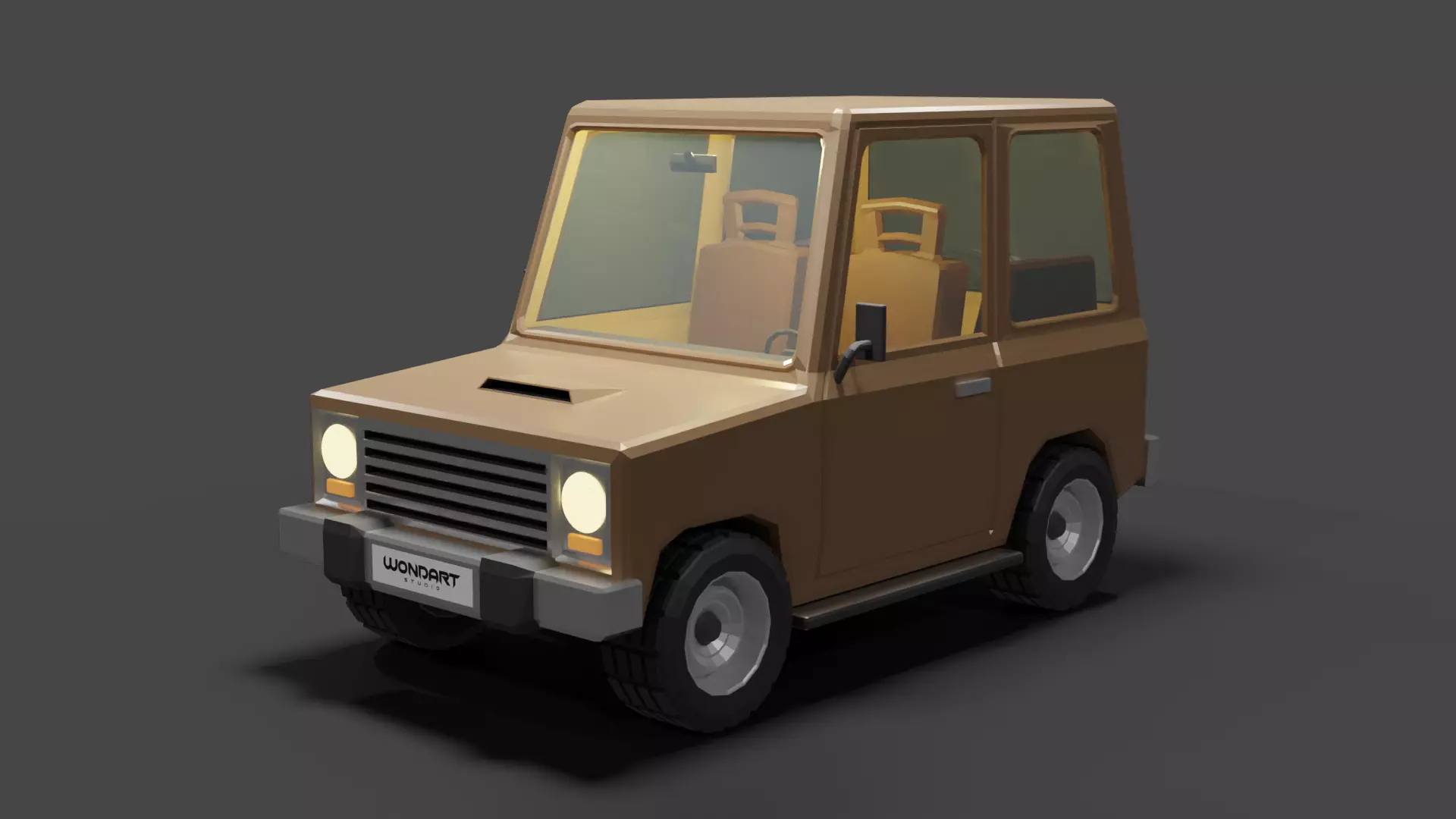 Concept Cartoon Type SUV Low-poly 3D model_0