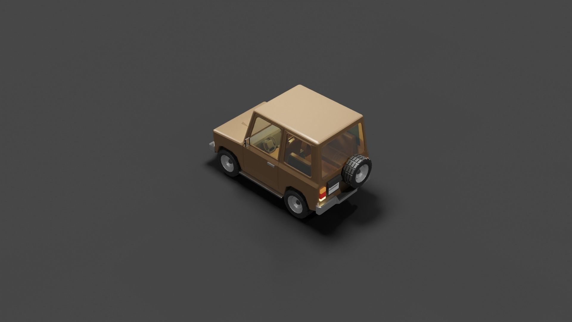 Concept Cartoon Type SUV Low-poly 3D model_19