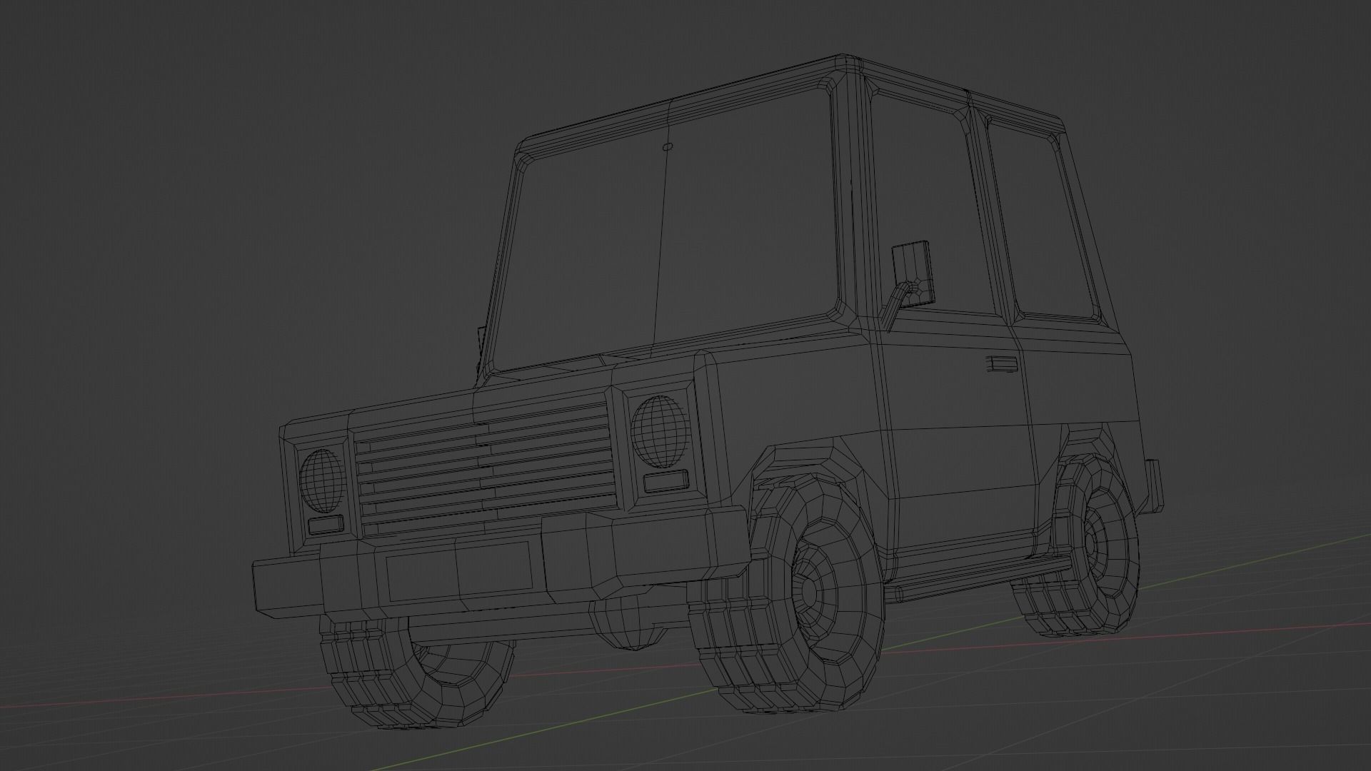 Concept Cartoon Type SUV Low-poly 3D model_30