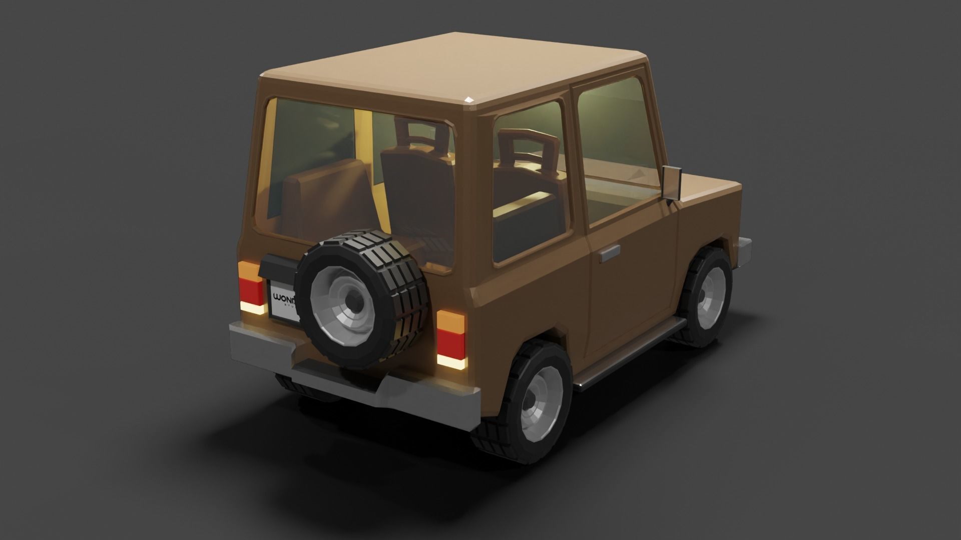 Concept Cartoon Type SUV Low-poly 3D model_17