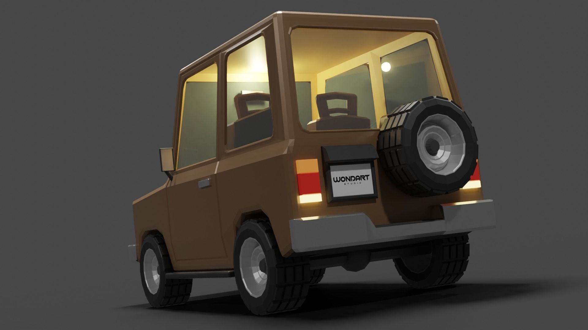Concept Cartoon Type SUV Low-poly 3D model_27