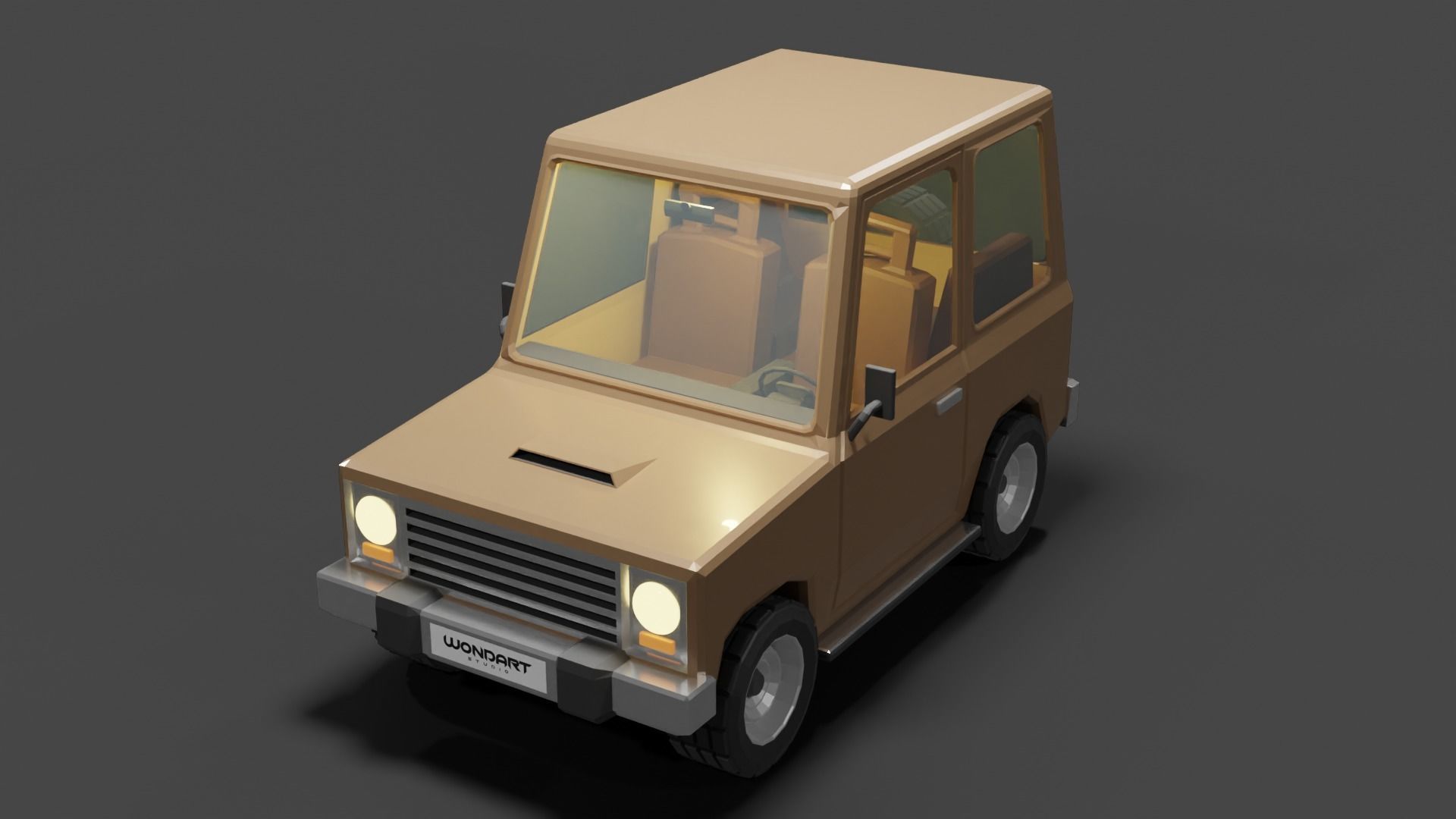Concept Cartoon Type SUV Low-poly 3D model_15