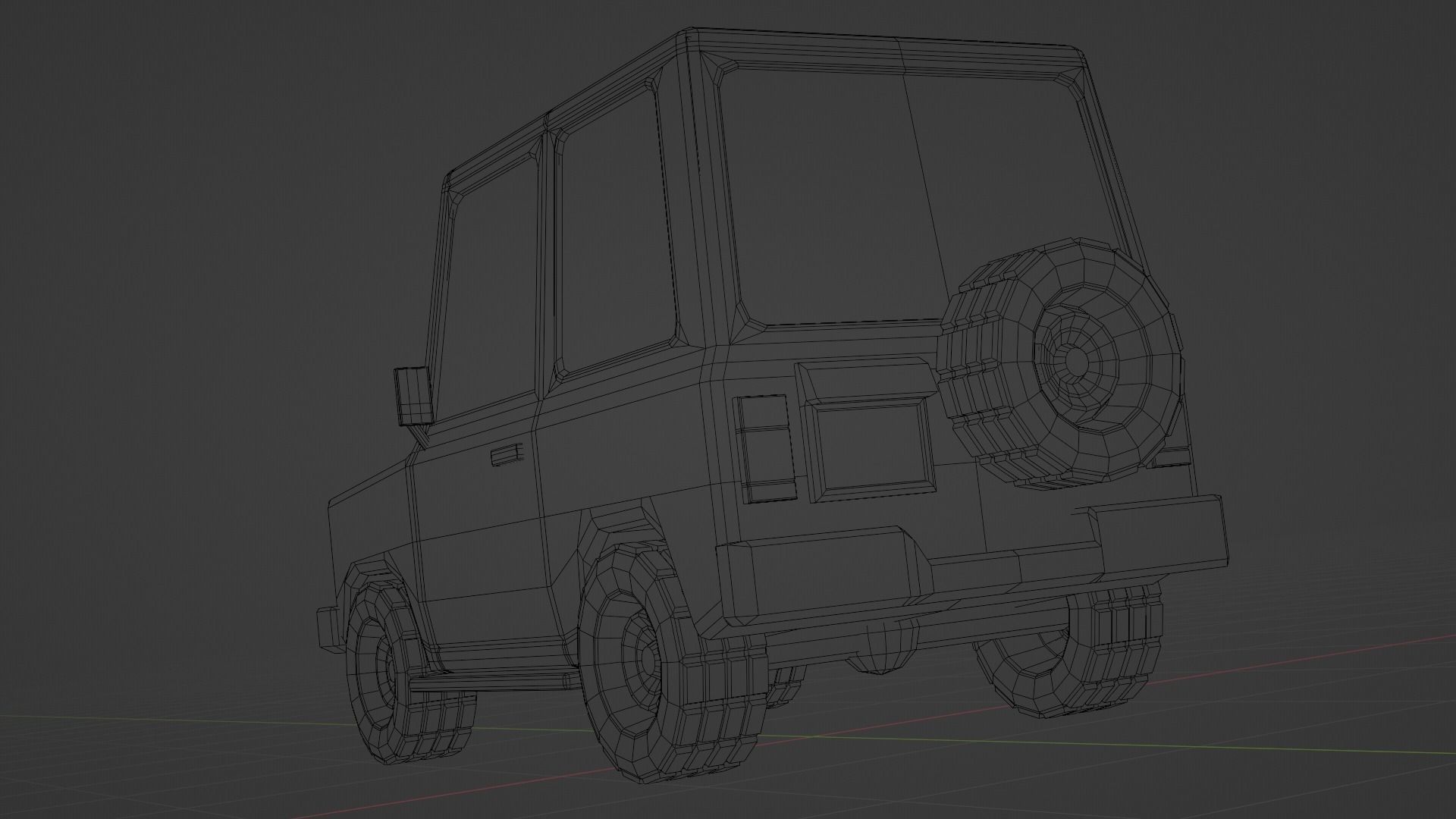 Concept Cartoon Type SUV Low-poly 3D model_28