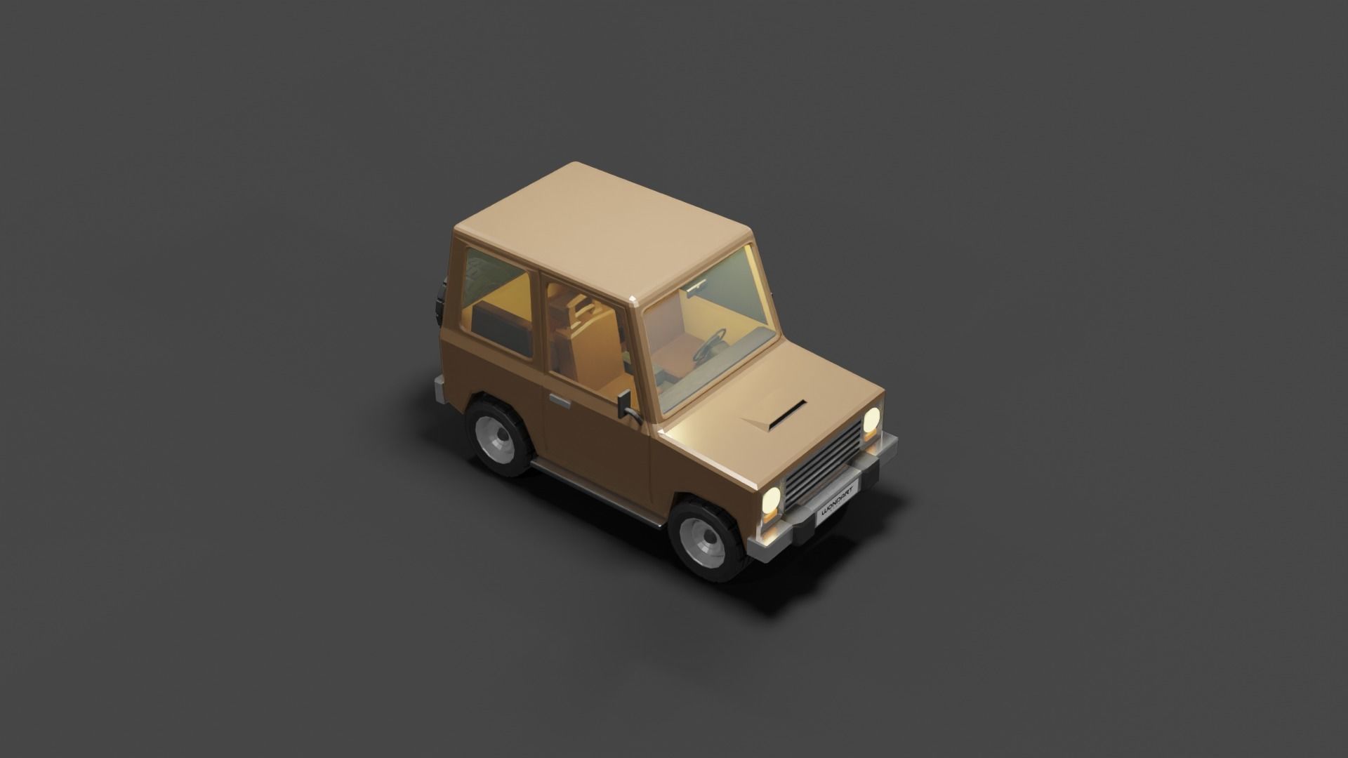 Concept Cartoon Type SUV Low-poly 3D model_13