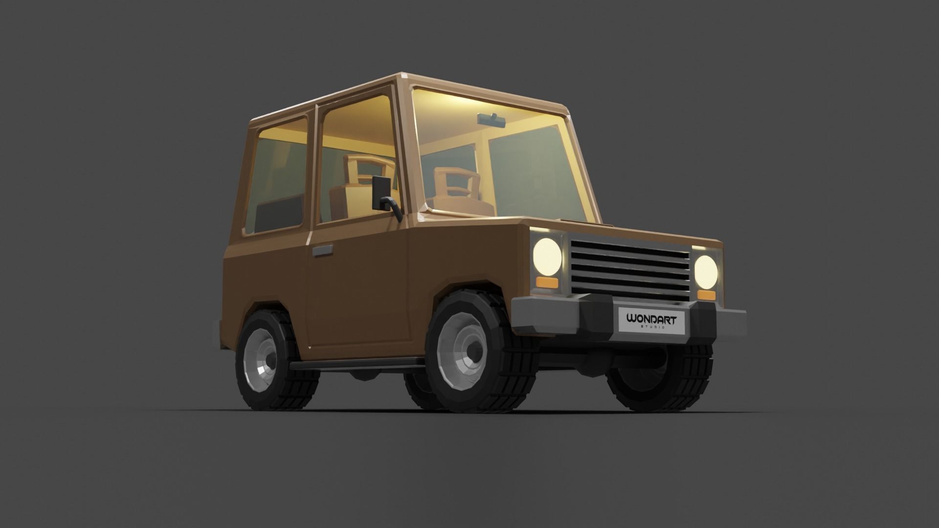 Concept Cartoon Type SUV Low-poly 3D model_12