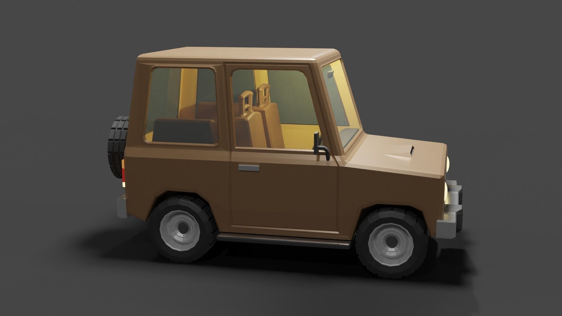 Concept Cartoon Type SUV Low-poly 3D model_5