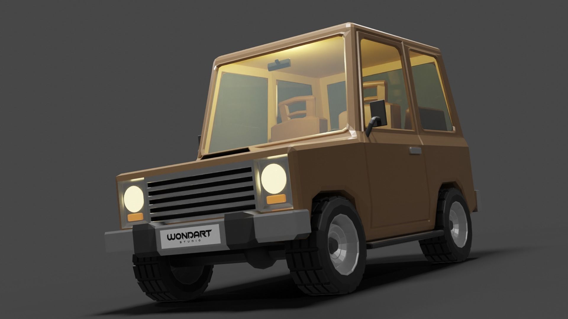 Concept Cartoon Type SUV Low-poly 3D model_29