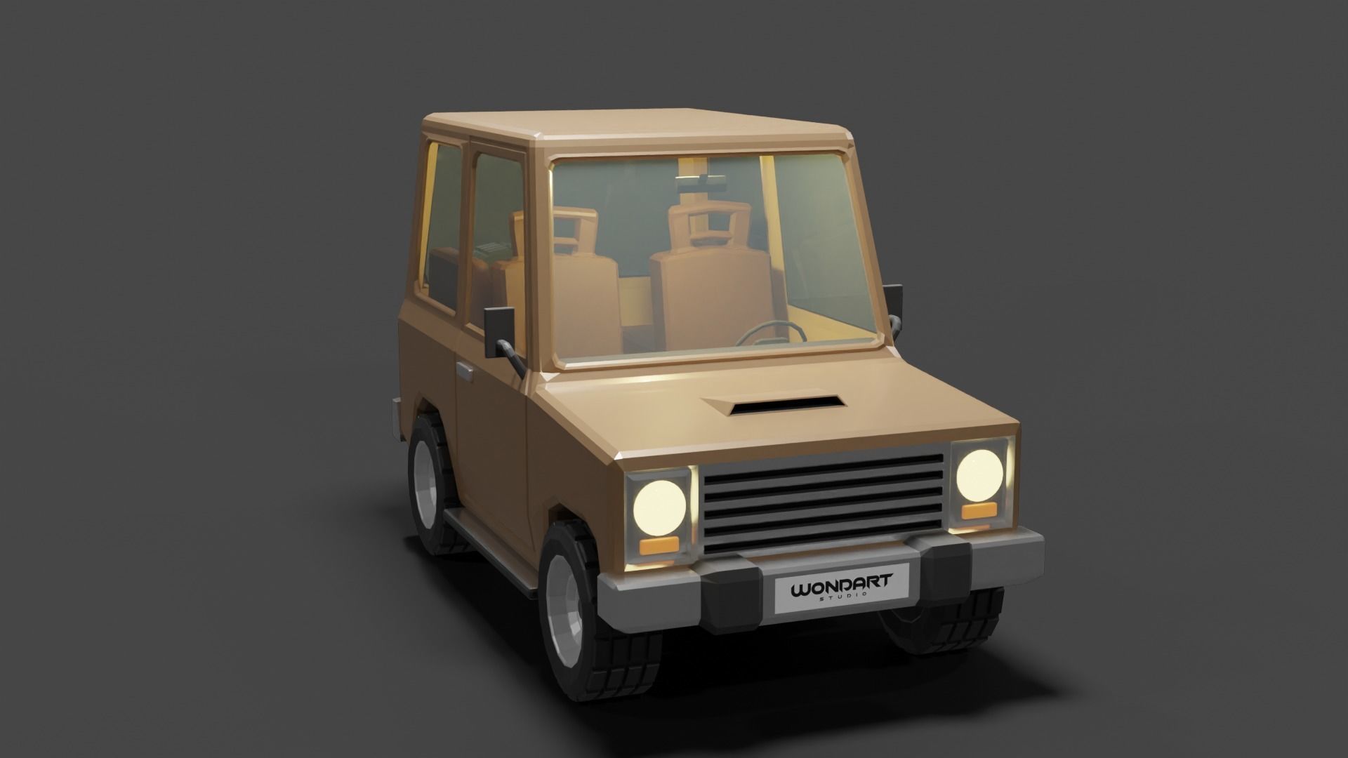 Concept Cartoon Type SUV Low-poly 3D model_6
