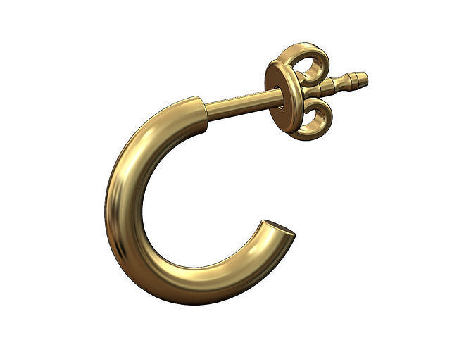 Simple hoop earring 3D print model