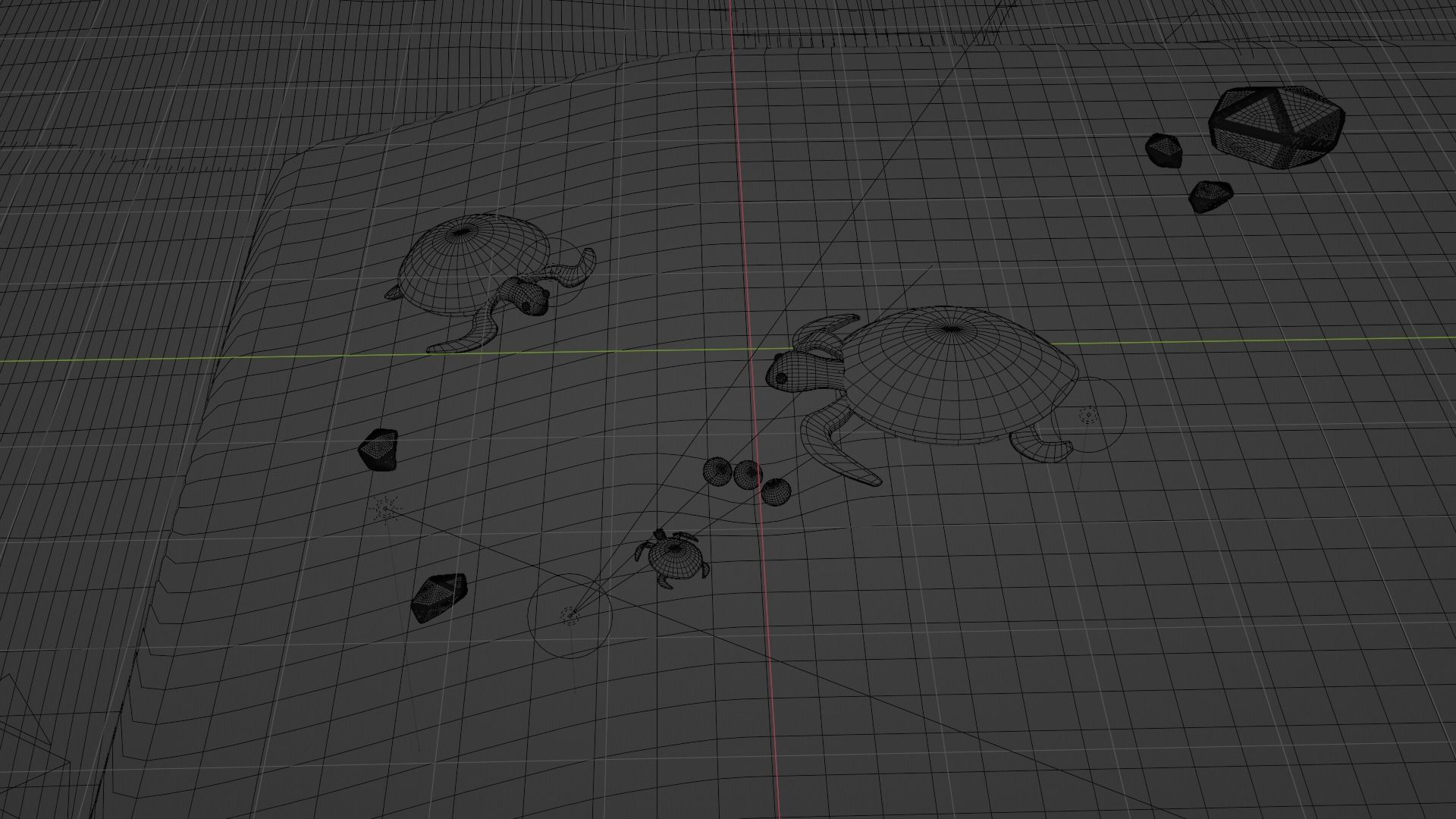 Stylised Cartoony Turtles on Beach 3D model_5