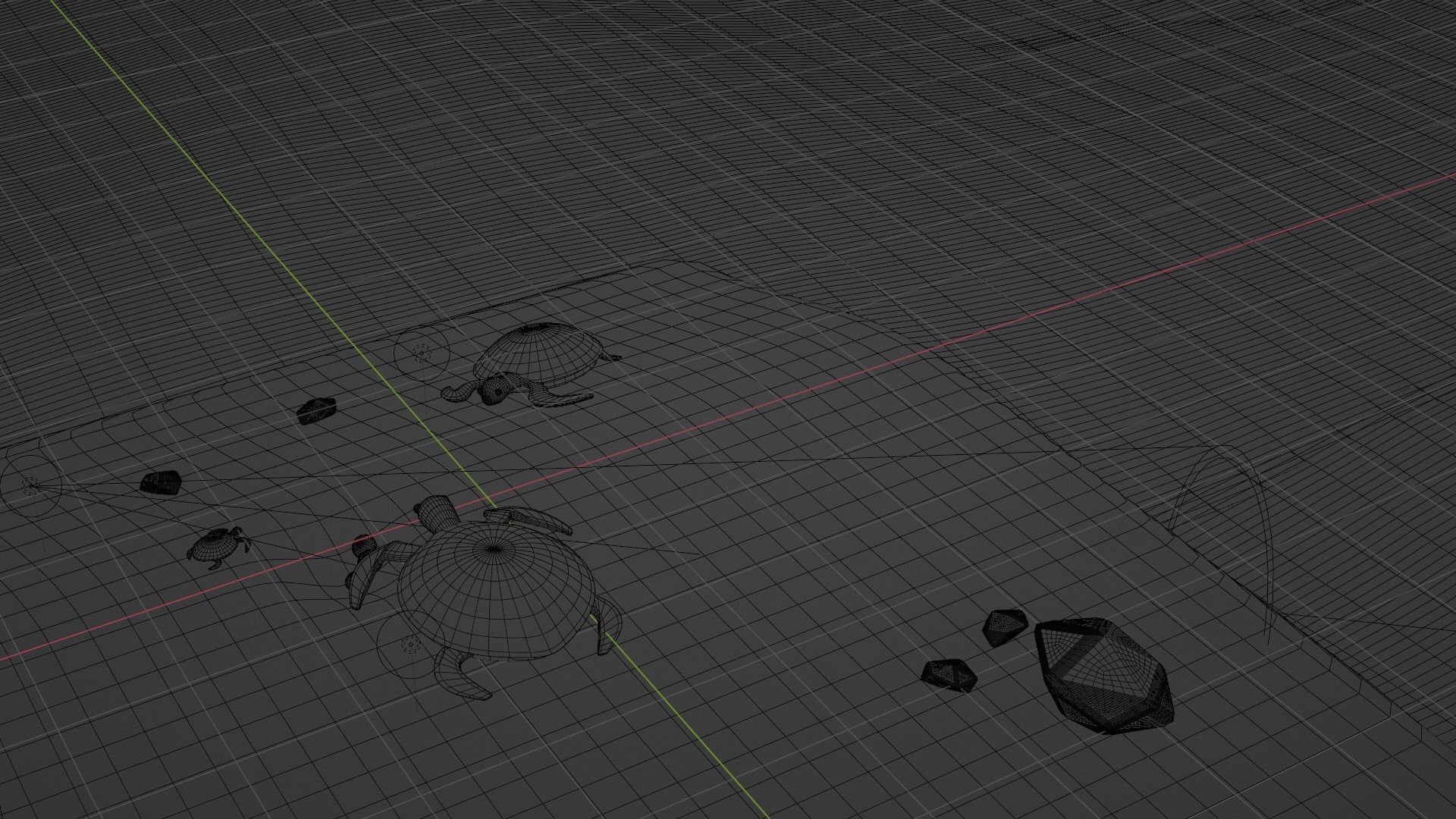 Stylised Cartoony Turtles on Beach 3D model_13