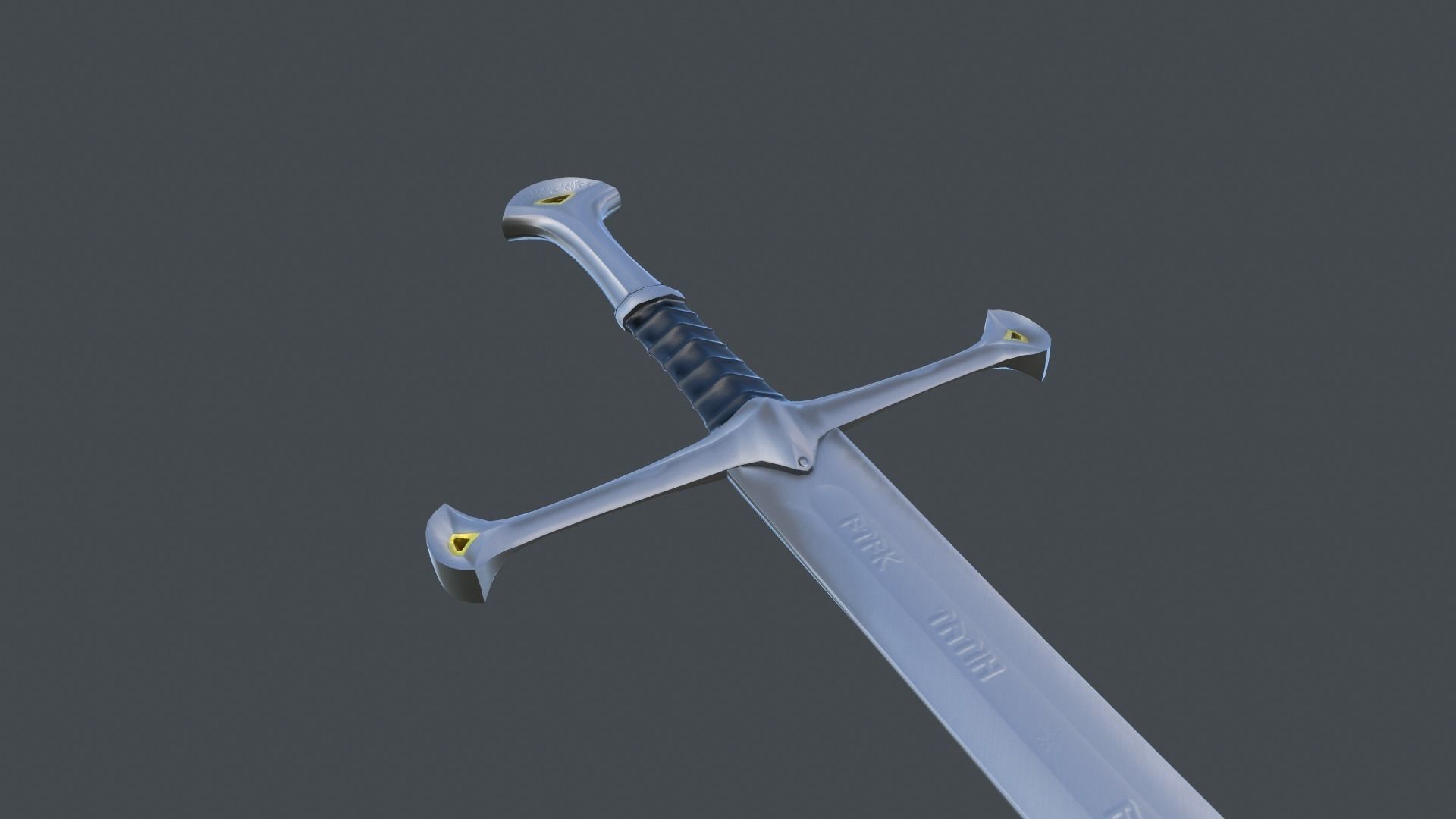 Anduril sword Low-poly 3D model_0