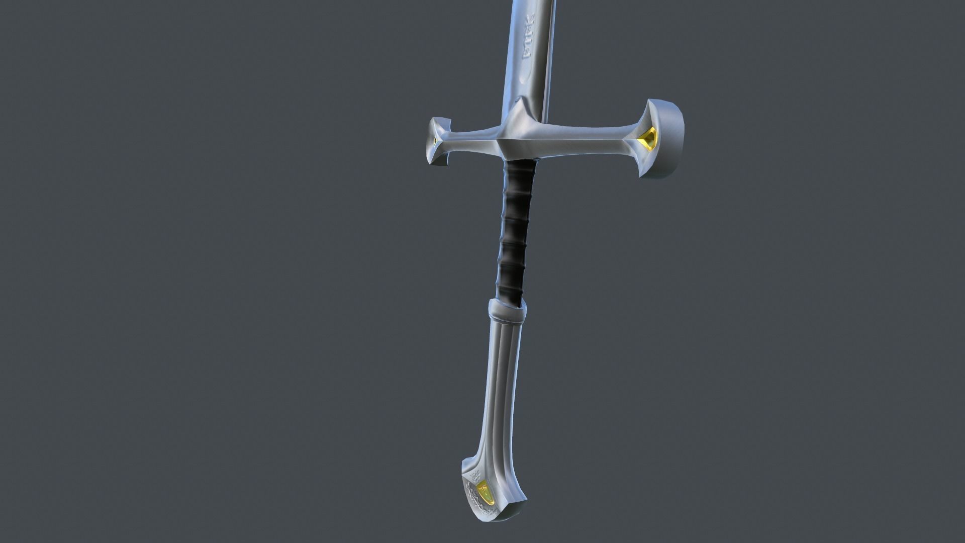 Anduril sword Low-poly 3D model_5