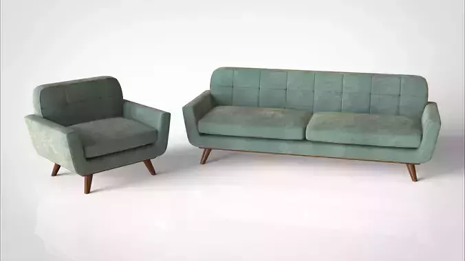 green velvet sofa