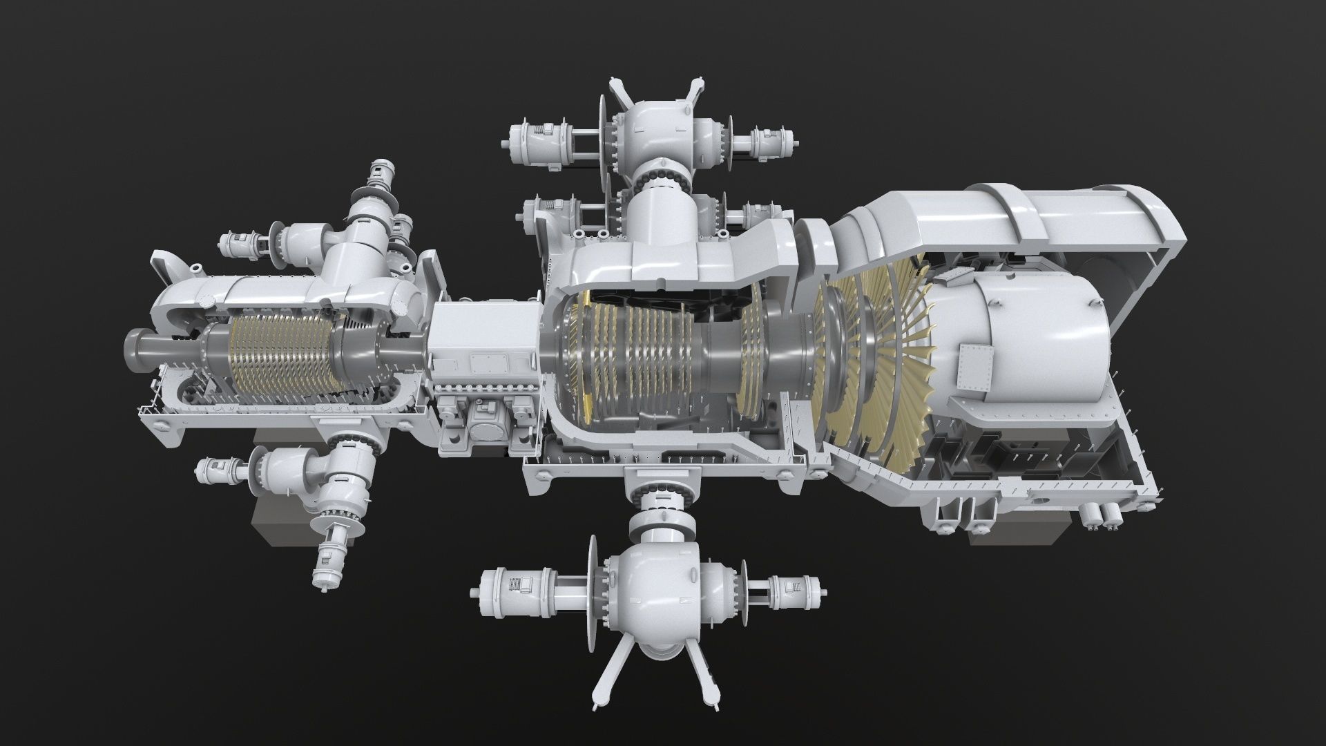 Turbine Cross section 3D model 3D model_9
