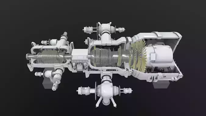 Turbine Cross section 3D model 3D model