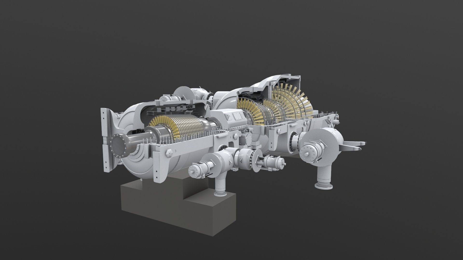 Turbine Cross section 3D model 3D model_3