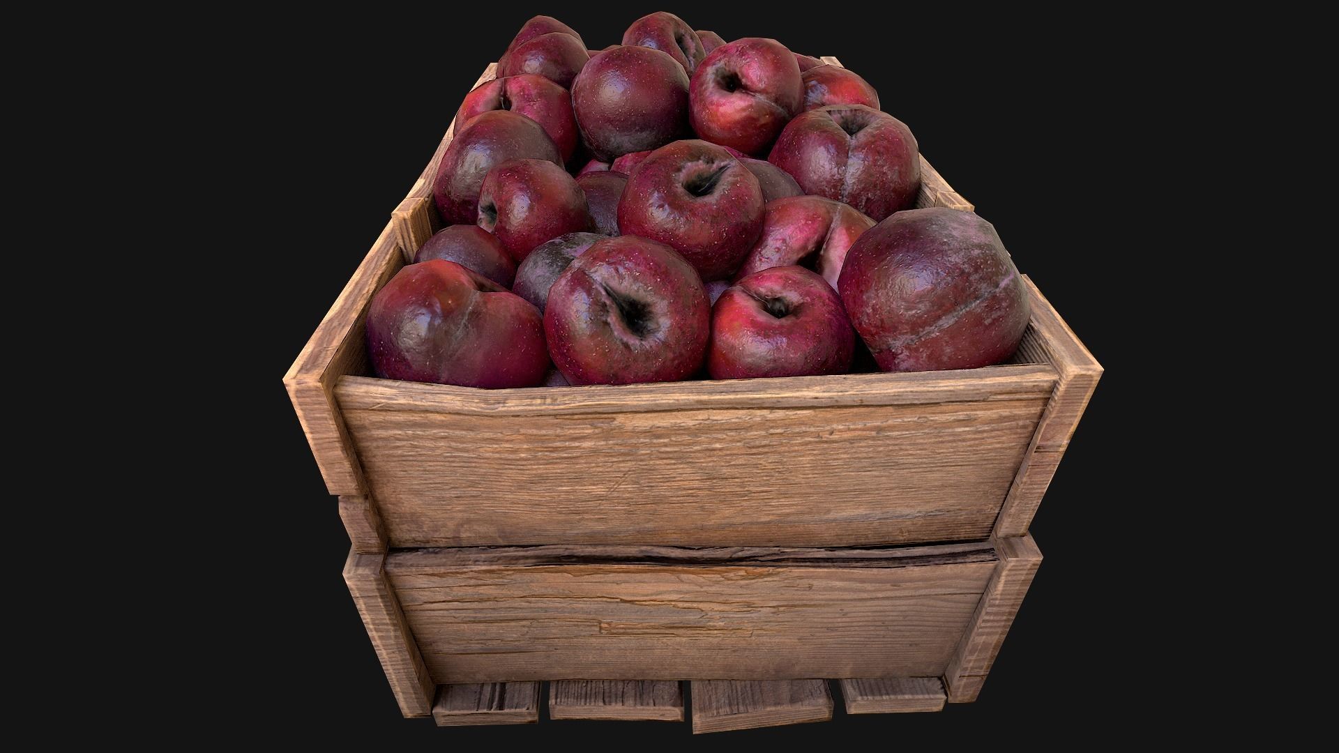 Plums Crate Stand Box Low-poly 3D model_17