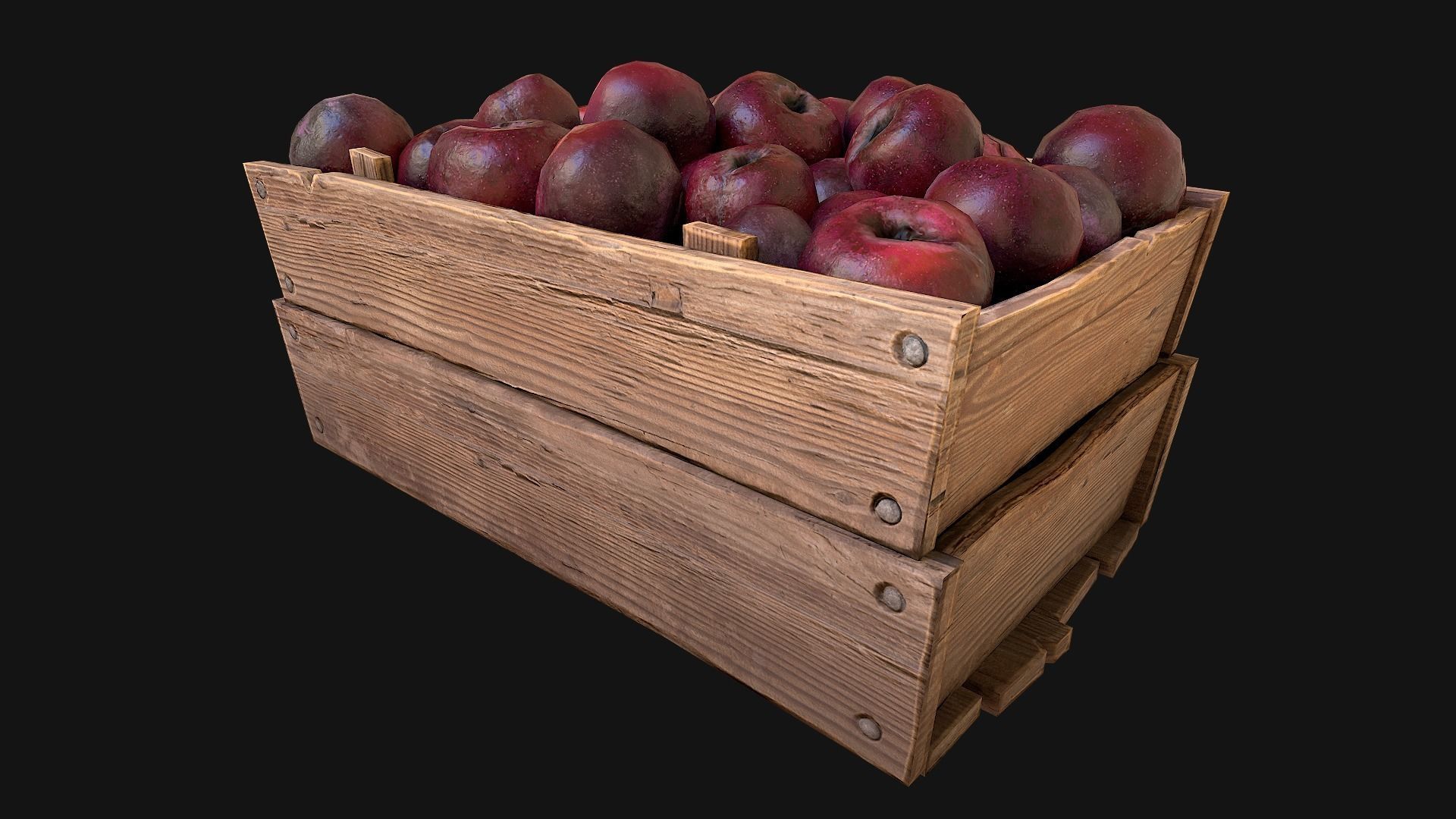 Plums Crate Stand Box Low-poly 3D model_19