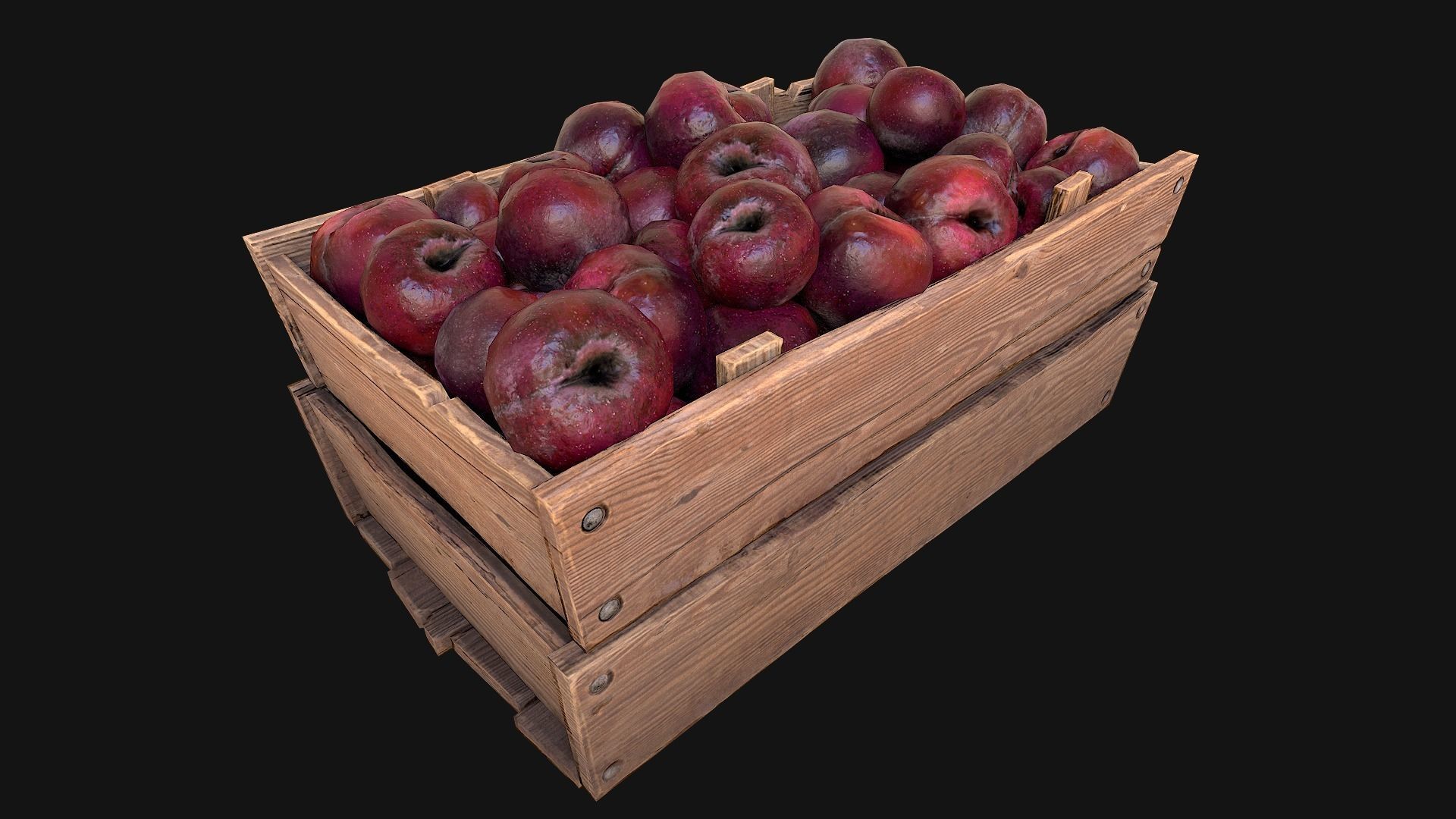 Plums Crate Stand Box Low-poly 3D model_13