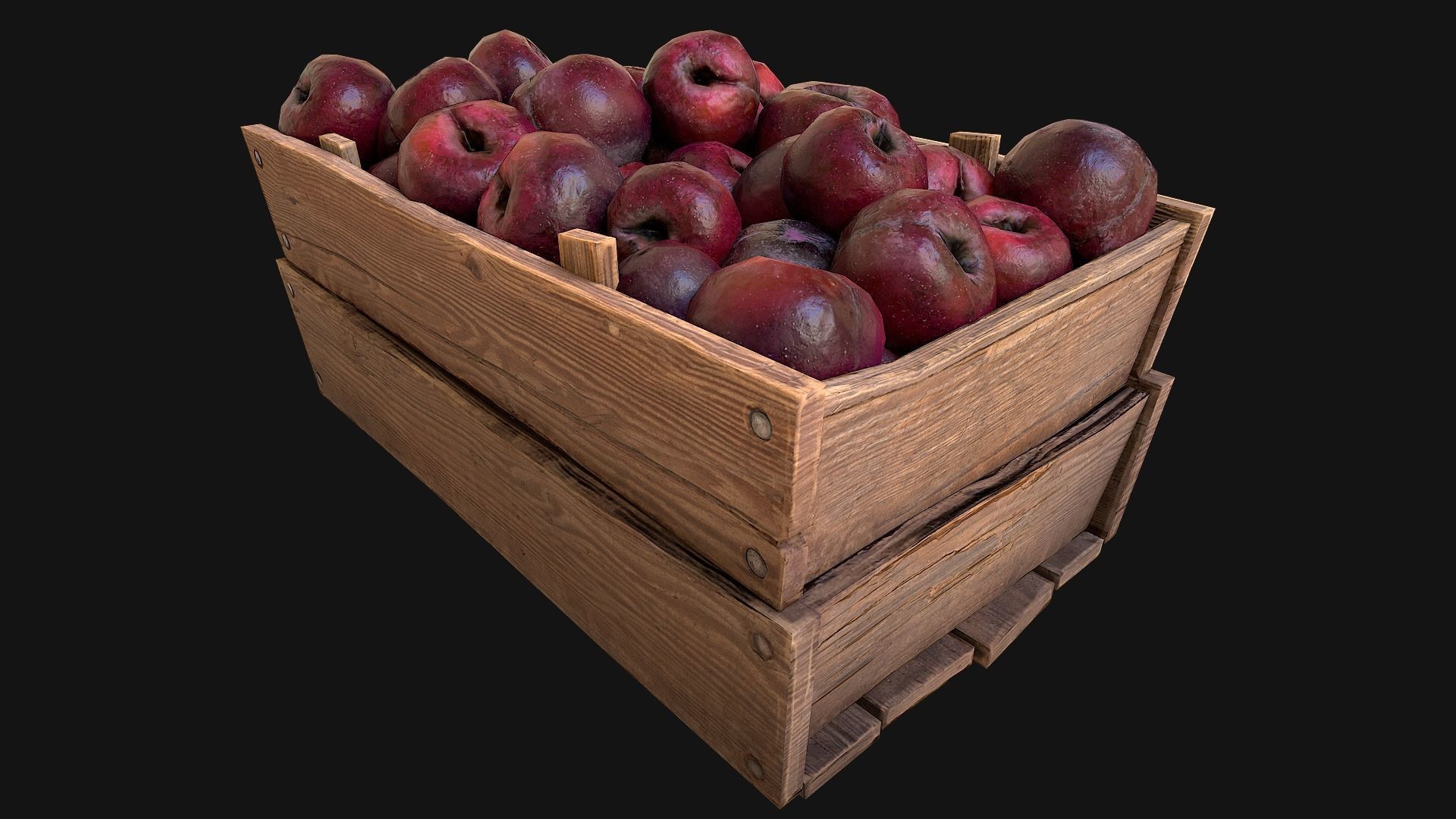 Plums Crate Stand Box Low-poly 3D model_16