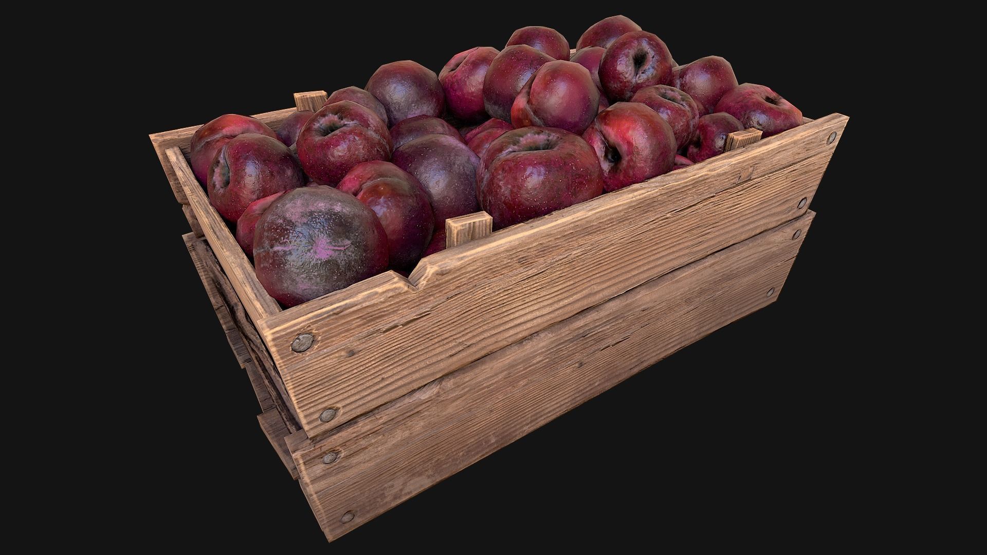 Plums Crate Stand Box Low-poly 3D model_18