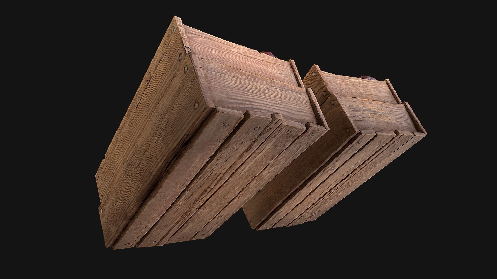 Plums Crate Stand Box Low-poly 3D model_10