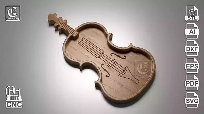 Violin Shaped Tray - Files for CNC Routers