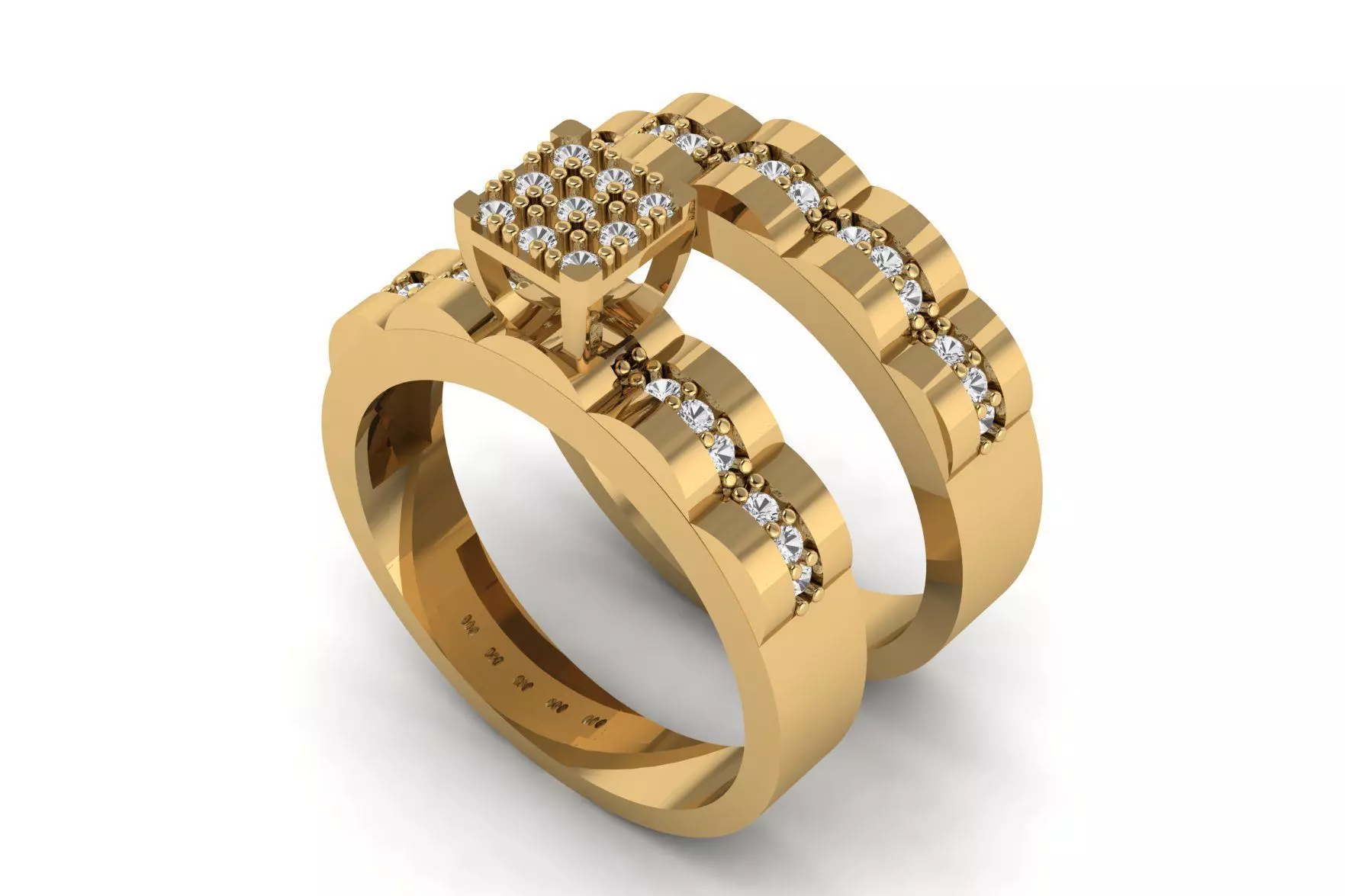 Diamond Ring R 137 3D print model_0