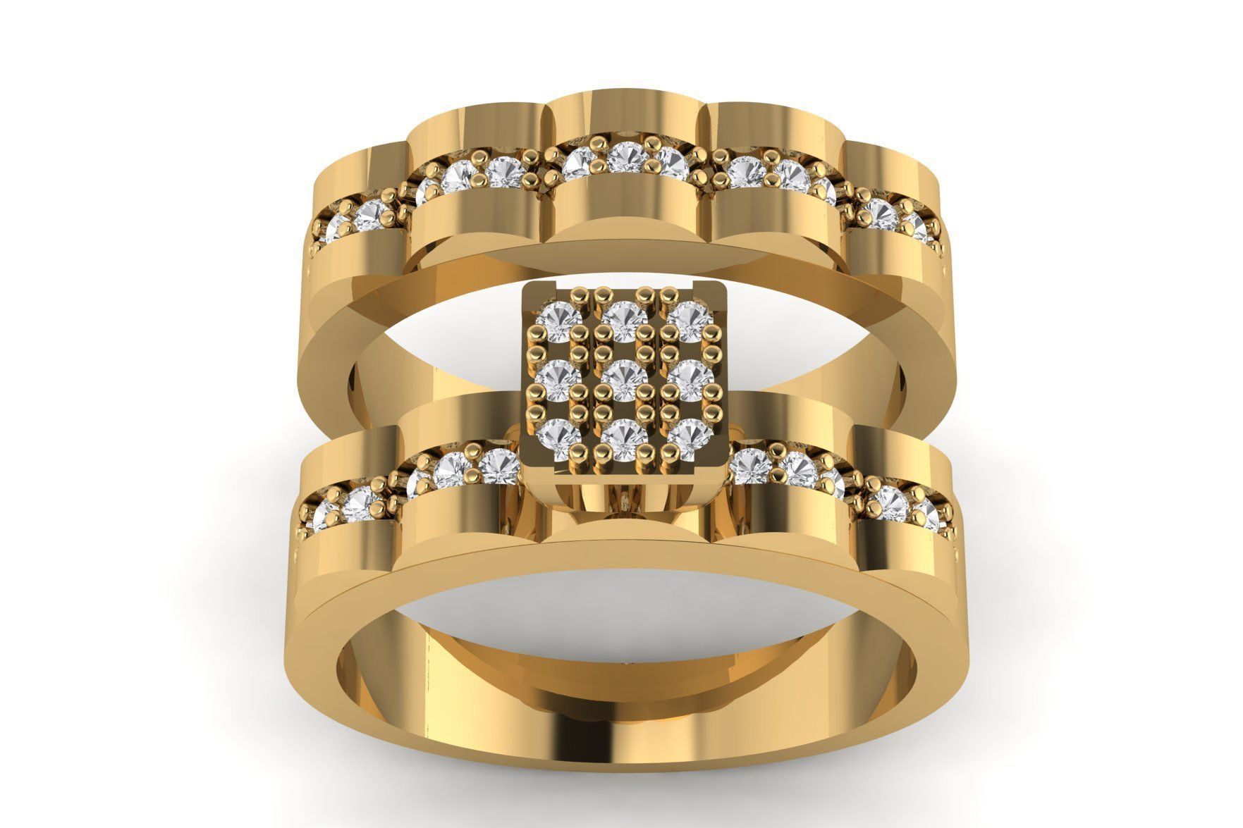 Diamond Ring R 137 3D print model_1