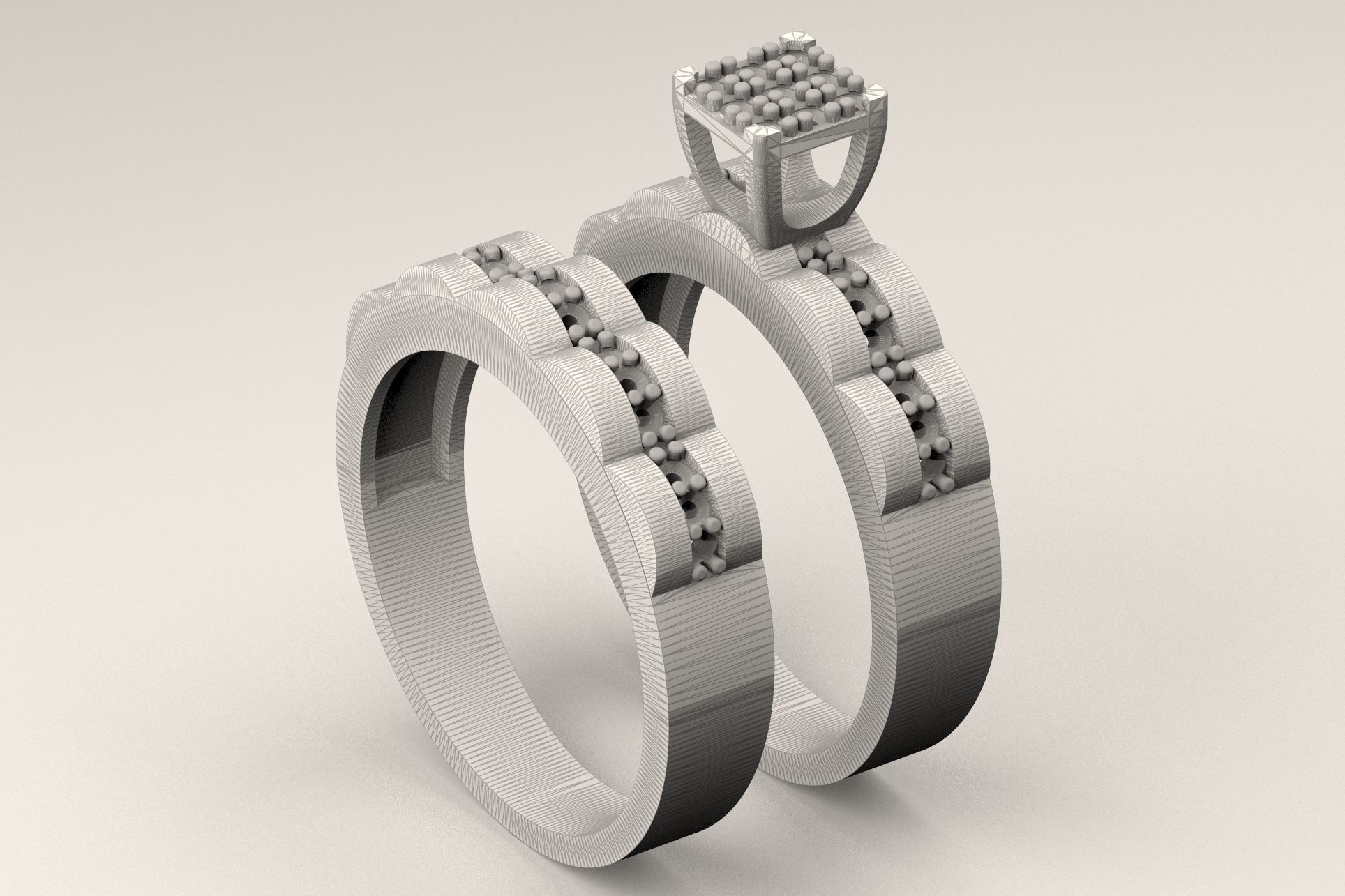 Diamond Ring R 137 3D print model_5