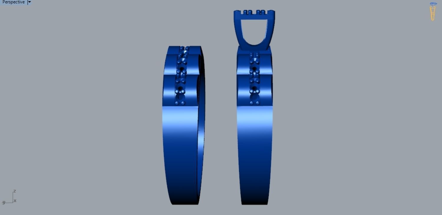 Diamond Ring R 137 3D print model_7