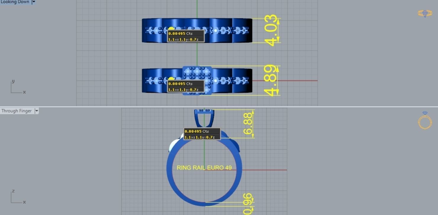 Diamond Ring R 137 3D print model_3